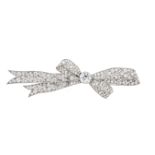 High-carat art deco bow brooch platinum and GG 585/000 unstamped, tested, with one old-cut diamond