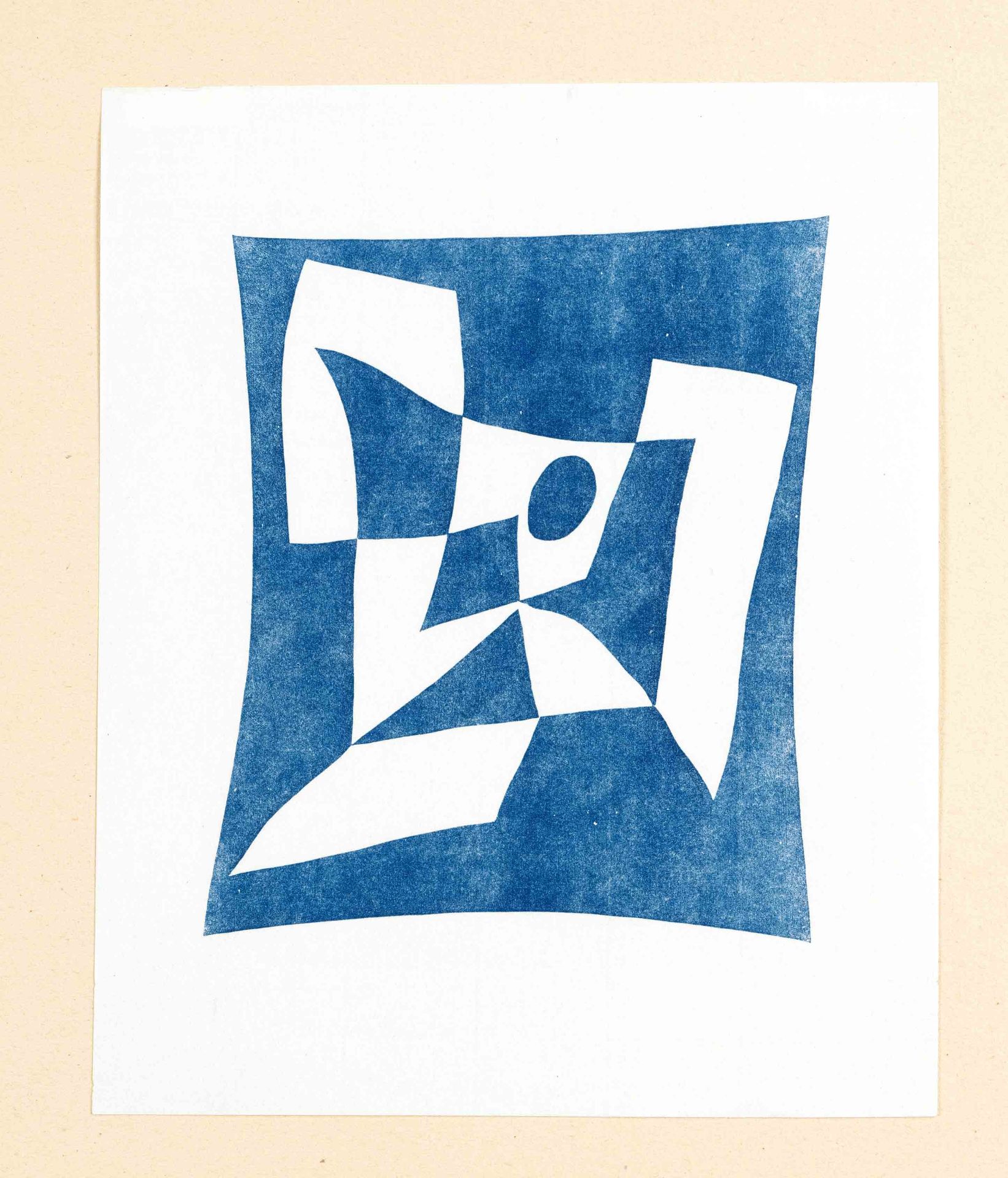 Hans Arp (1886-1966), two prints: Woodcut in blue on very fine laid paper, as well as woodcut in - Image 2 of 2