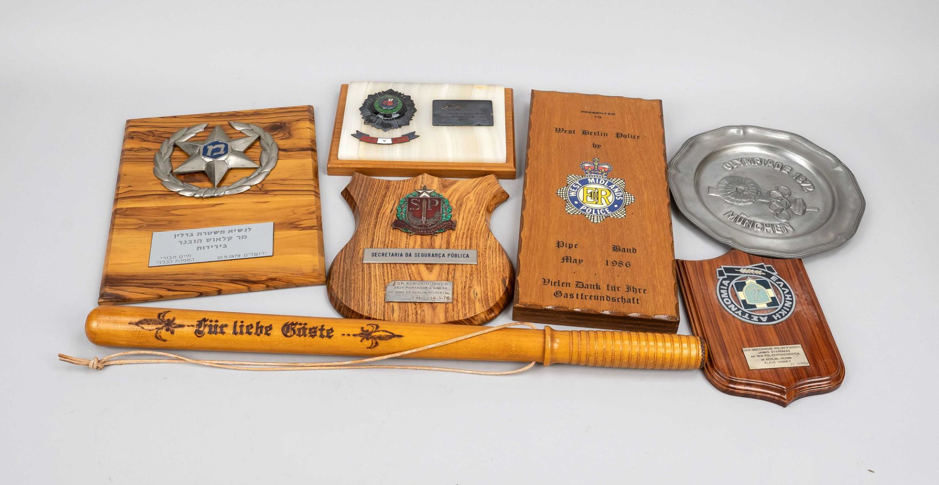 mixed lot police memorabilia, Germany (Berlin), 20th century, from the estate of the Berlin police