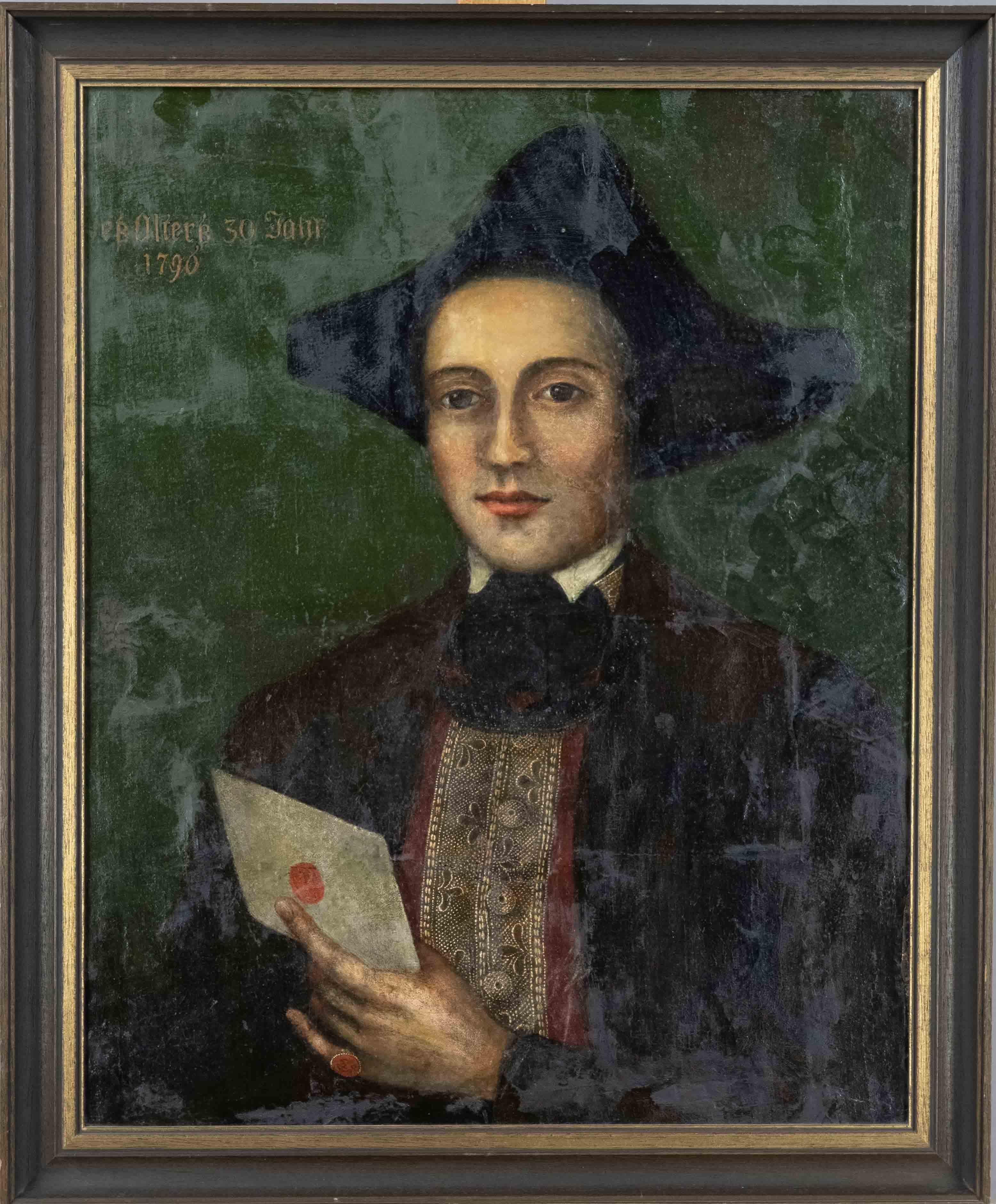 Fr. Wassmann, 18th century portrait painter, Portrait of the Bolzano tanner Anton Moser in his