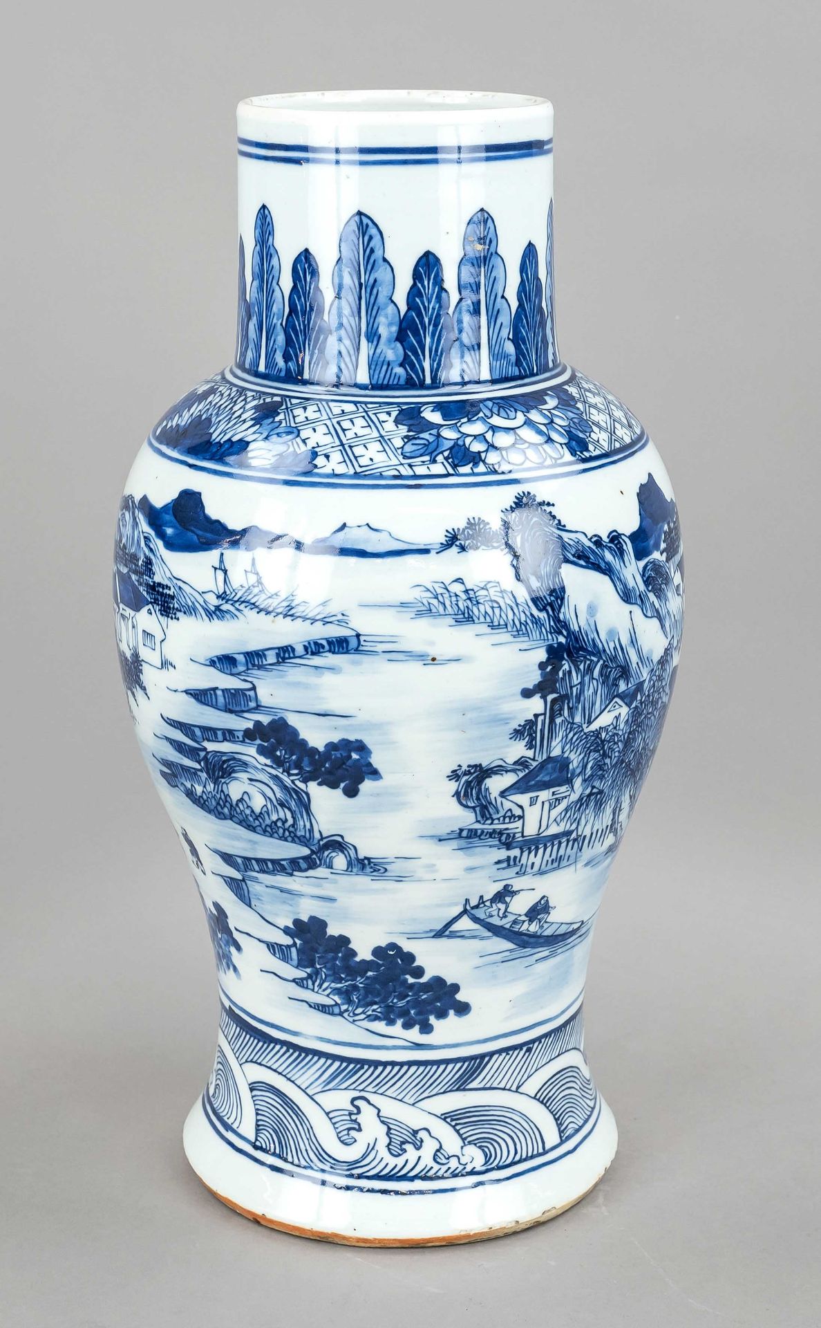 Baluster vase with landscape decoration, China, republic period(1912-1949), 1st half of 20th c., - Image 2 of 2