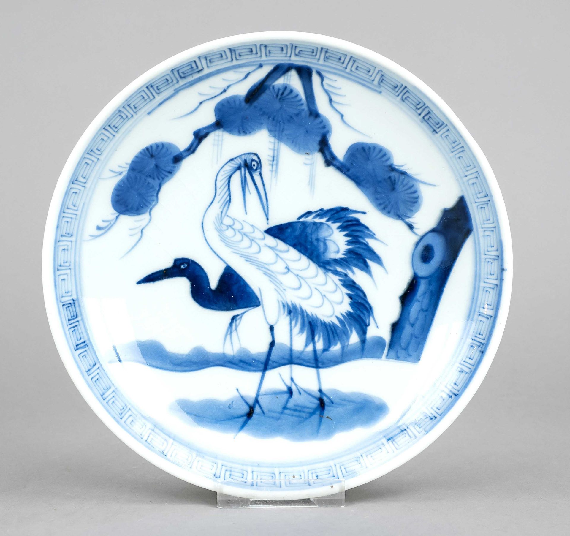 Arita plate ''Crane couple under a pine tree'', Japan, Arita, Edo period(1603-1868), around 1700,