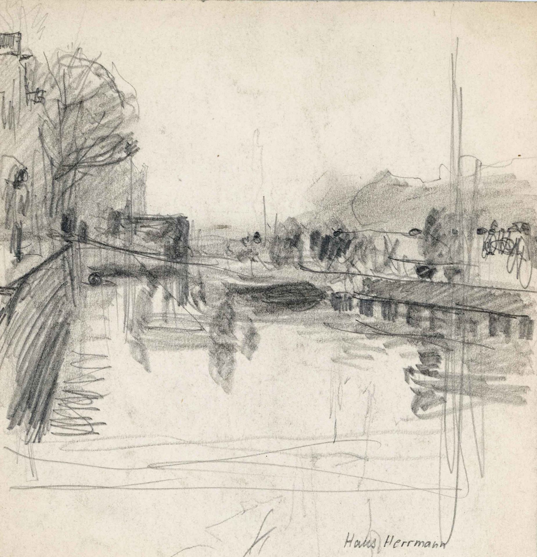 Hans Herrmann (1858-1942), group of 13 drawings and sketches by the German Impressionist. Mostly - Image 2 of 4