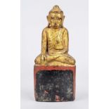 Buddha of the Burmese, Myanmar, 19th century, wood with gold-red and black lacquer, Shakyamuni