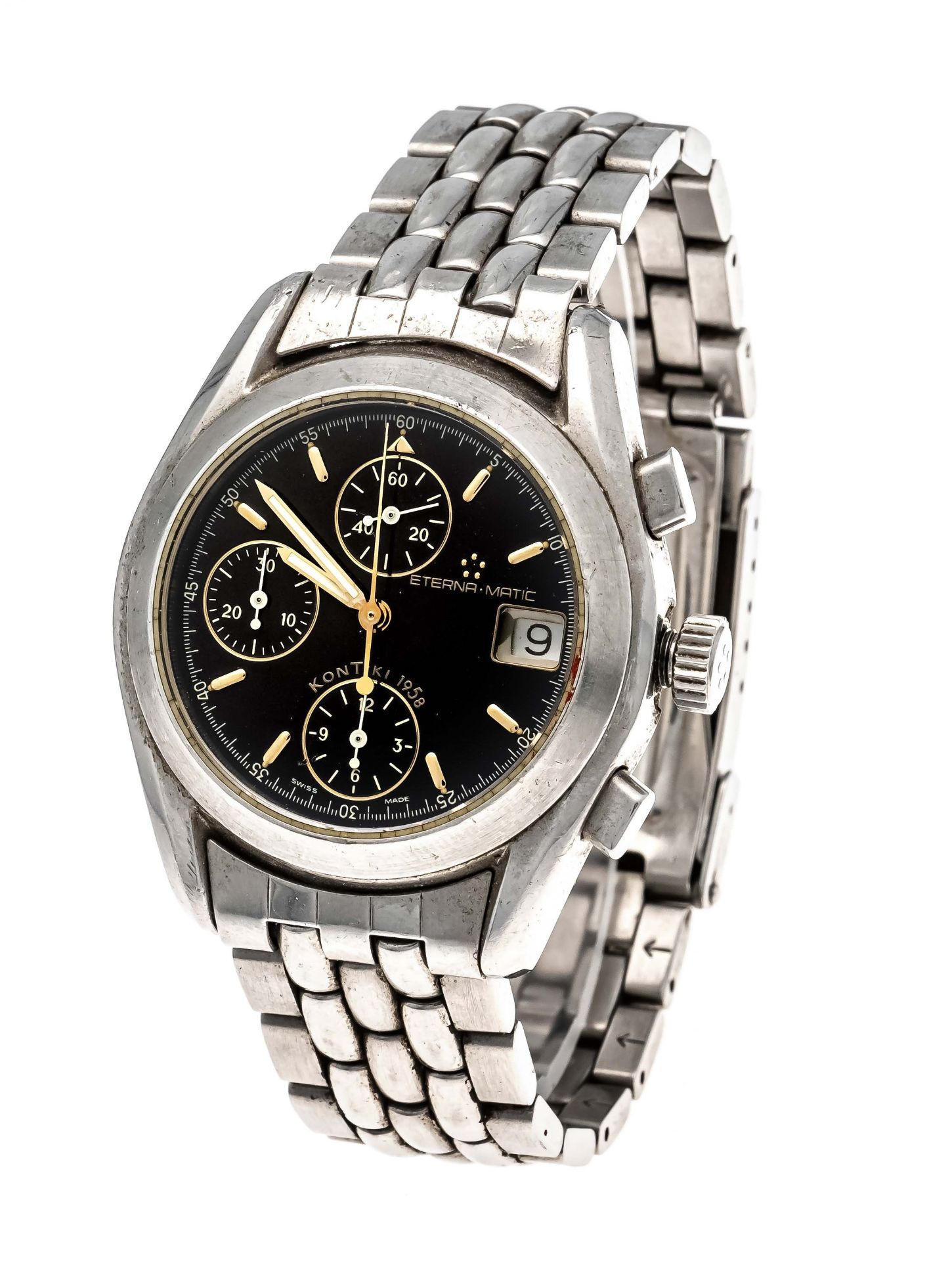 Eternamatic Kontiki 1958, from 1997, men's chronograph, automatic, steel, ref. 1575.41, movement