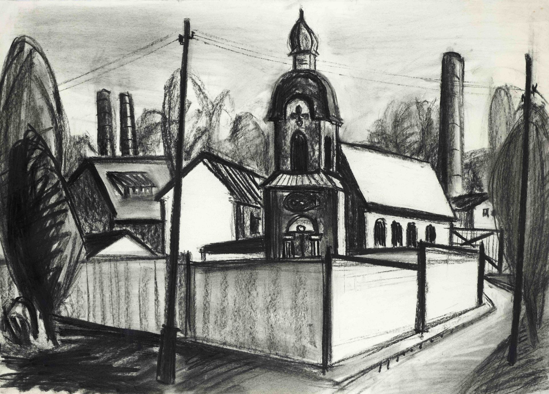 Marion Kallauka (*1949), 9 charcoal drawings by the Darmstadt-born artist, who studied in Berlin and - Image 3 of 5