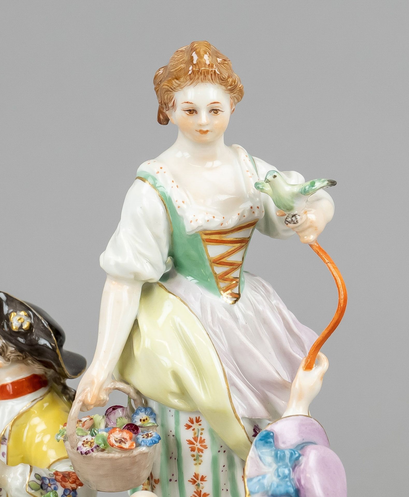 Group of gardeners, Meissen, mark after 1934, 1st choice, design Michel Victor Acier in 1778, - Image 2 of 3