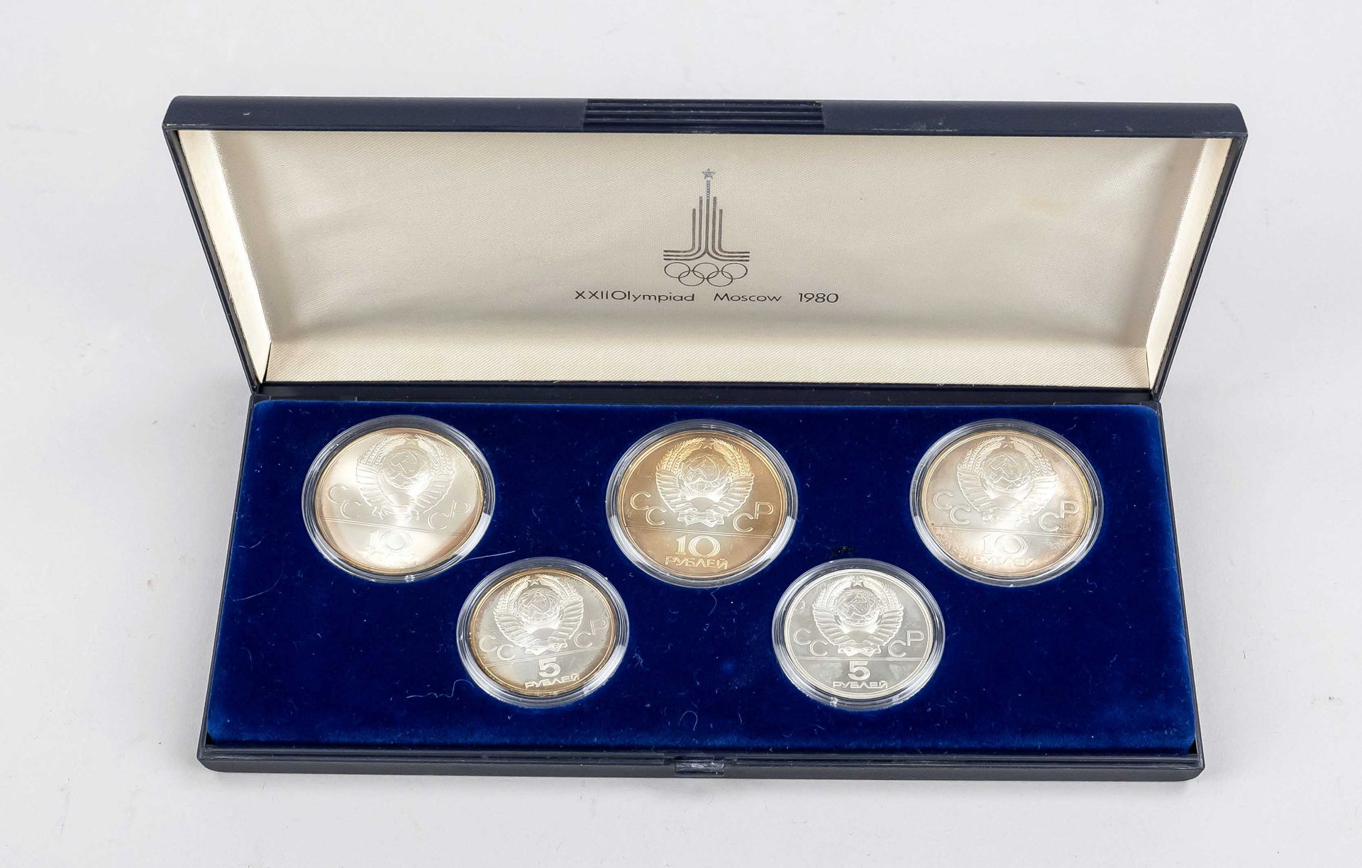 5 Silbermünzen Olympia Moskau - Bild 2 aus 2