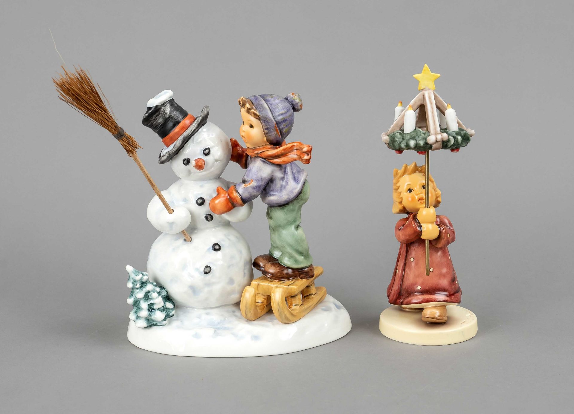 Two Hummel figurines, Goebel Oeslau, late 20th c., 'Advent, Advent', Hum 838, h. 18 cm and '