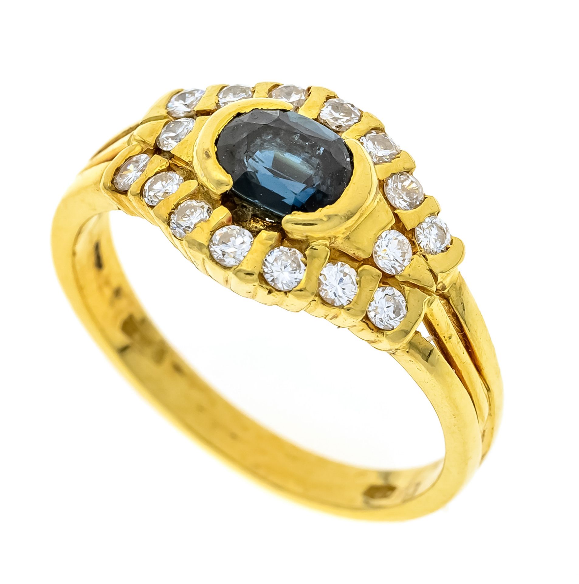 Saphir-Brillant-Ring GG 750/00