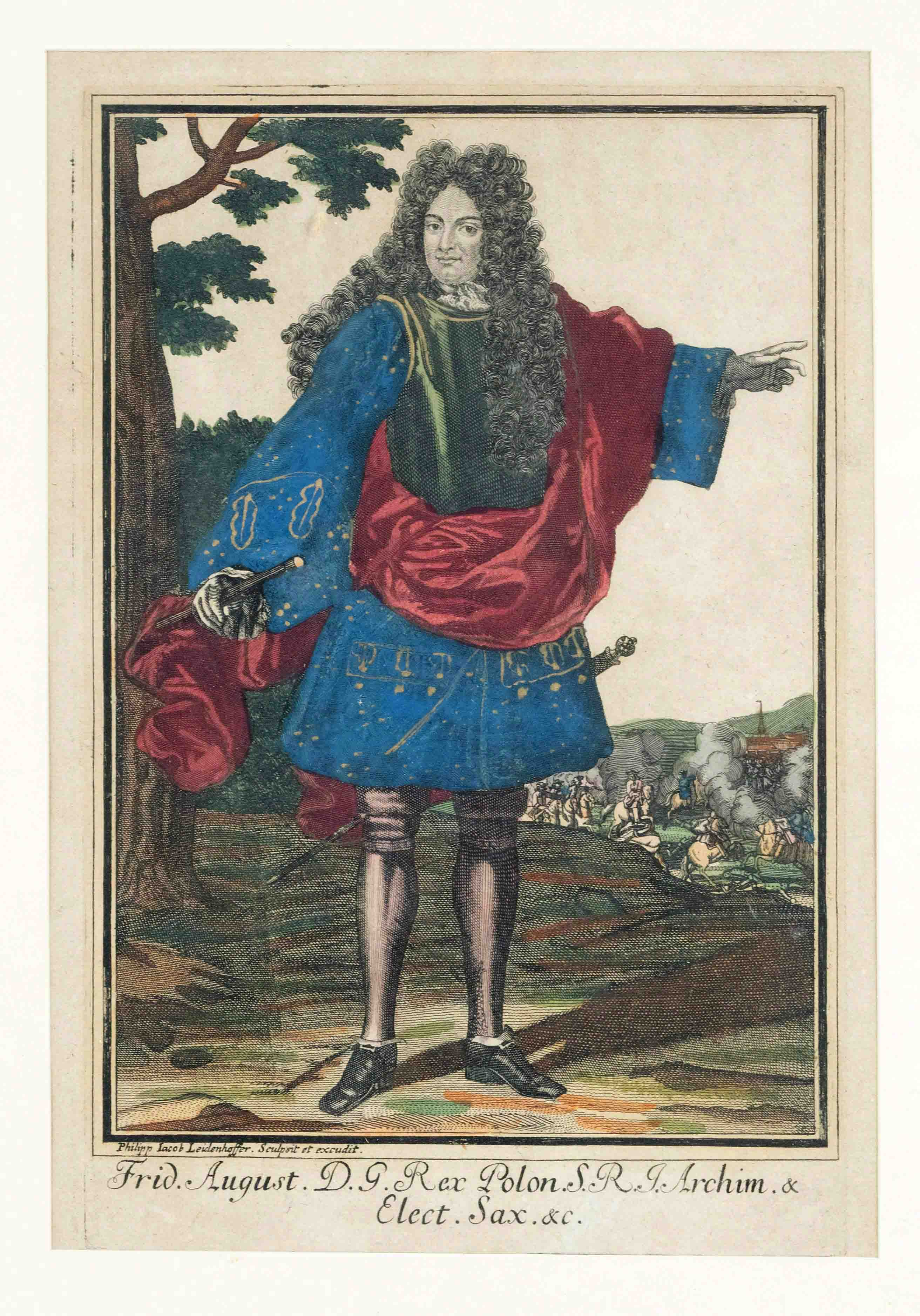 Three colored portrait copperplates of the 18th century, full-figure portraits of rulers of Louis - Image 3 of 3