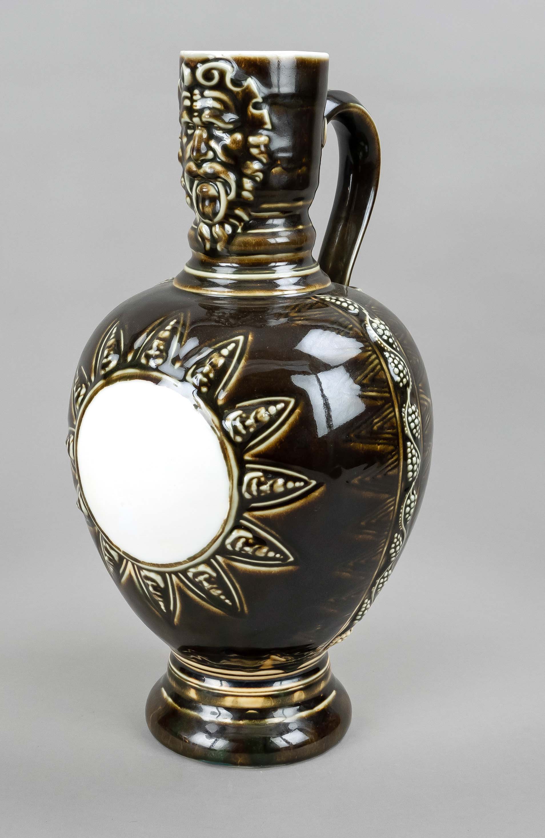 Raeren jug, KPM Berlin, mark 1870-1945, 2nd choice, Bartmann jug with ornamental relief,