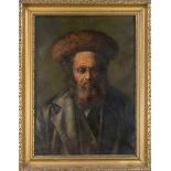 Anonymous portrait painter, probably Hungary c. 1900, Portrait of a Jew with Streimel, oil on