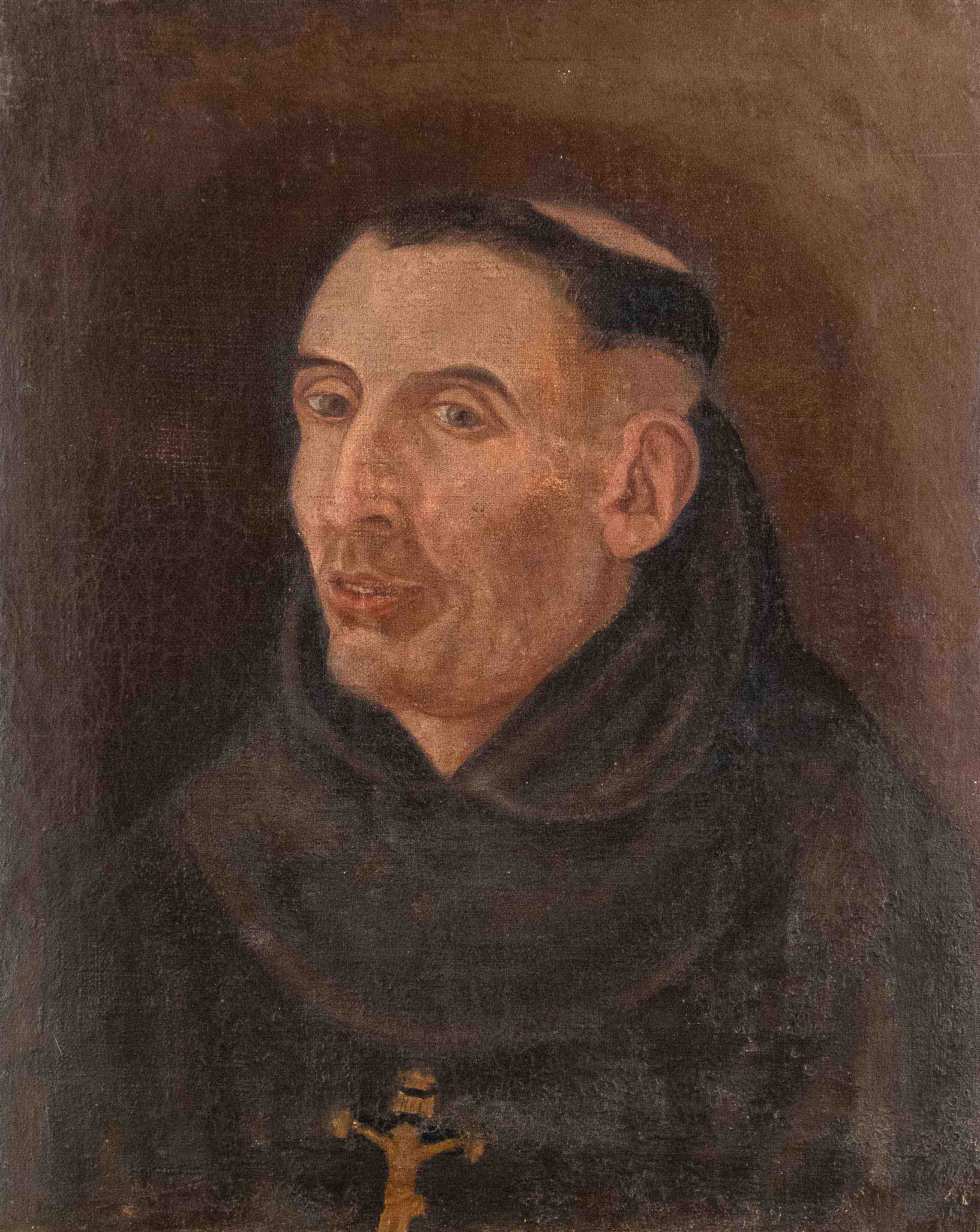 Anonymous, probably Spanish painter of the 17th/18th century, portrait of a Franciscan monk, oil