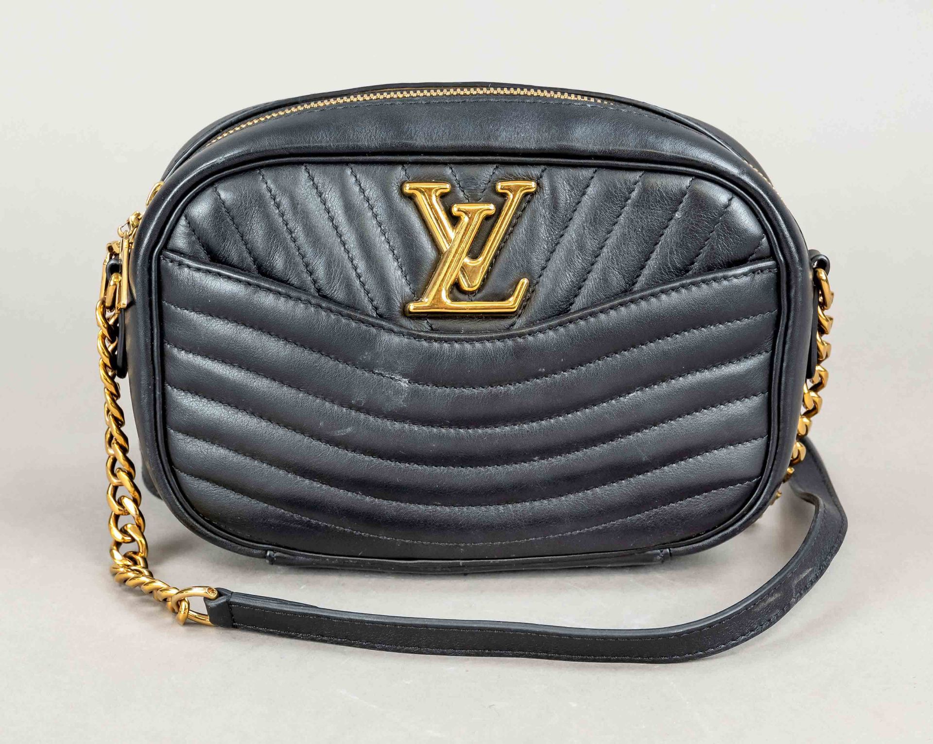 Louis Vuitton, Black Calfskin New Wave Camare Bag, black quilted and padded calfskin, gold-tone