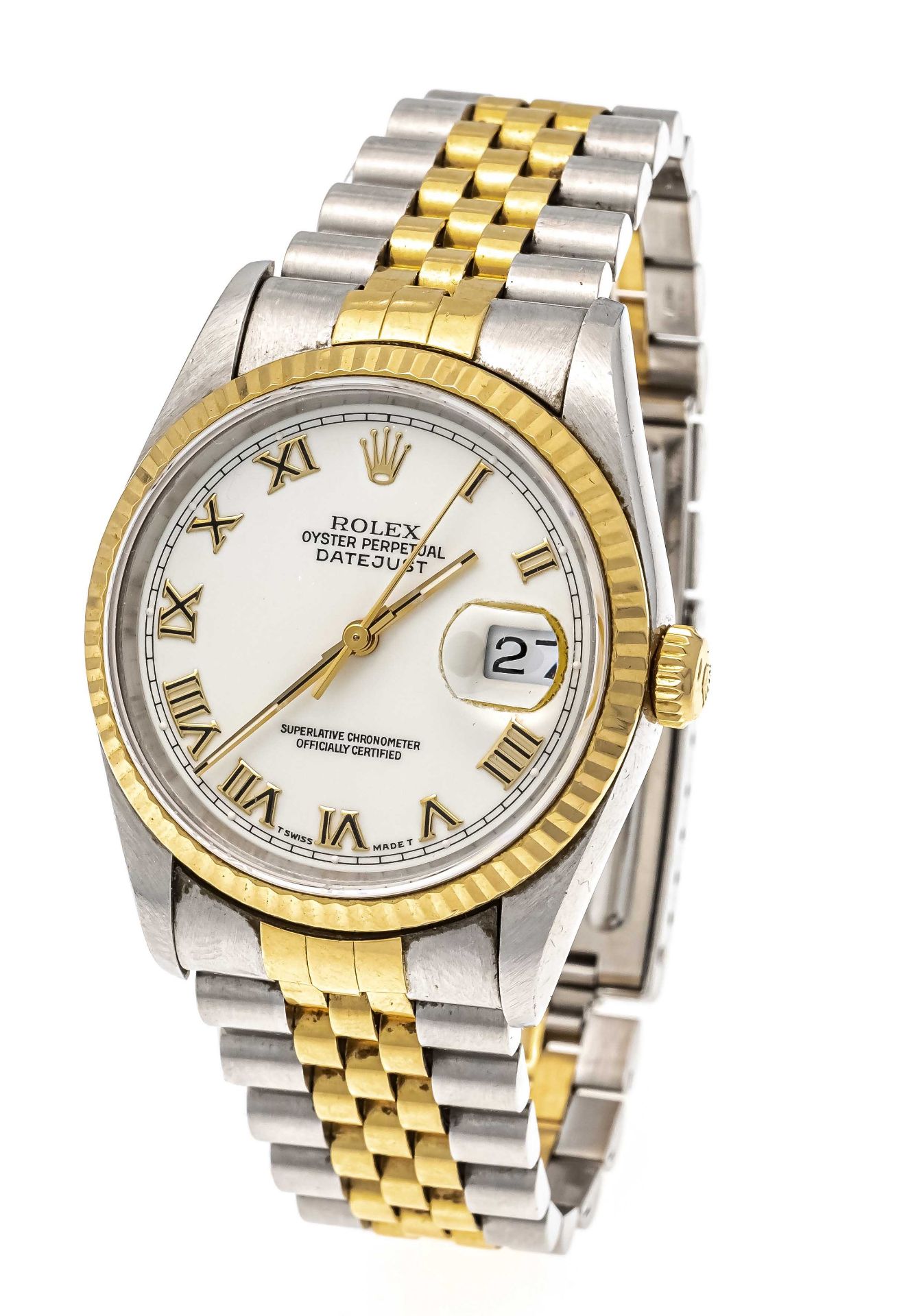 Rolex Oyster Perpetual Datejust, Ref. 16233, around 1993/94, steel/ 750/000 gold, Jubilee`