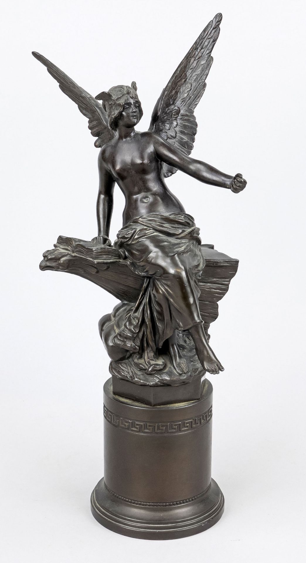 French sculptor late 19th c., allegorical figure in the form of a female angel with a book on the
