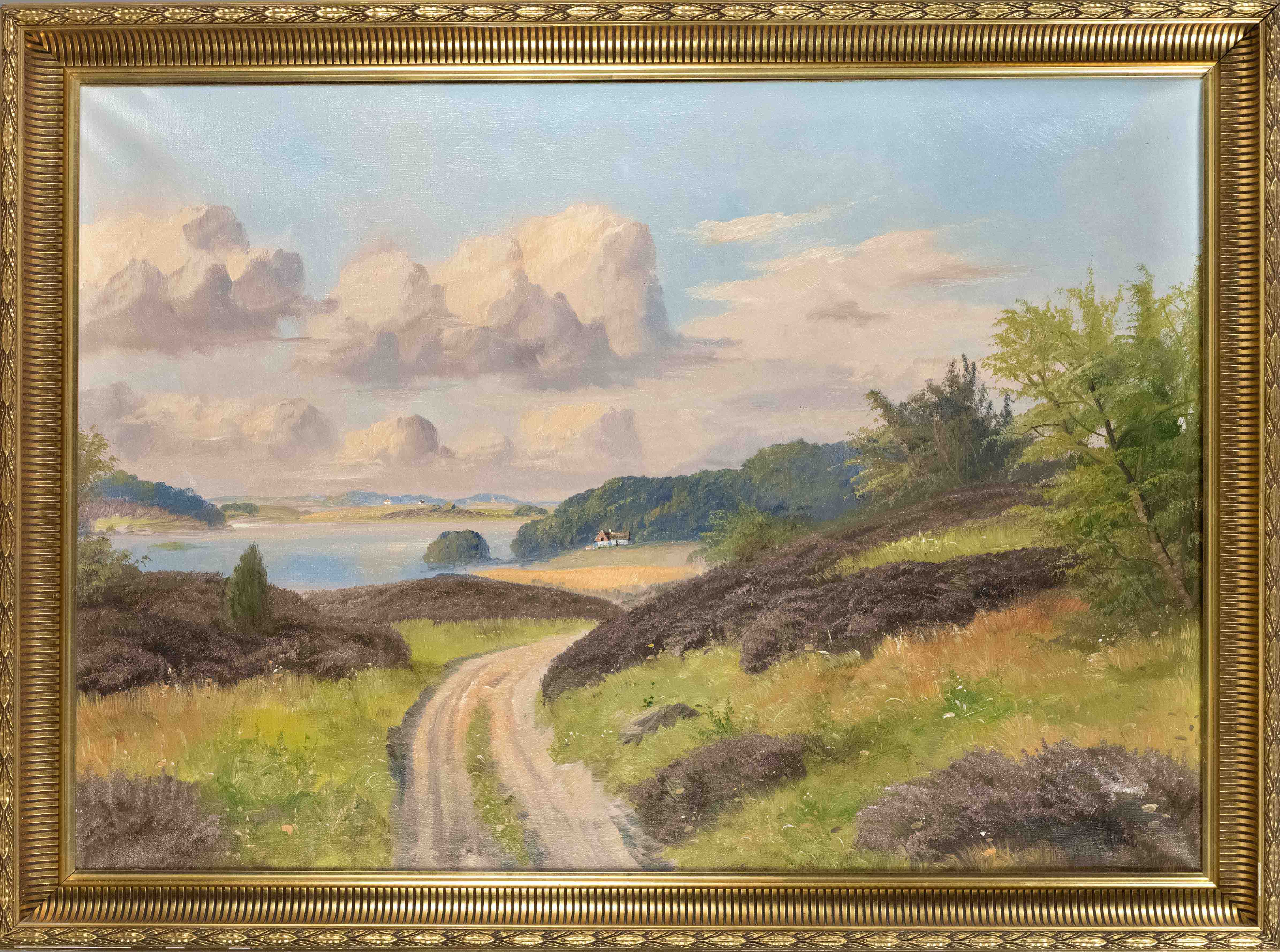 Borge Ruud (*1925), wide landscape, oil on canvas, signed lower right, 70 x 100 cm, framed 83 x