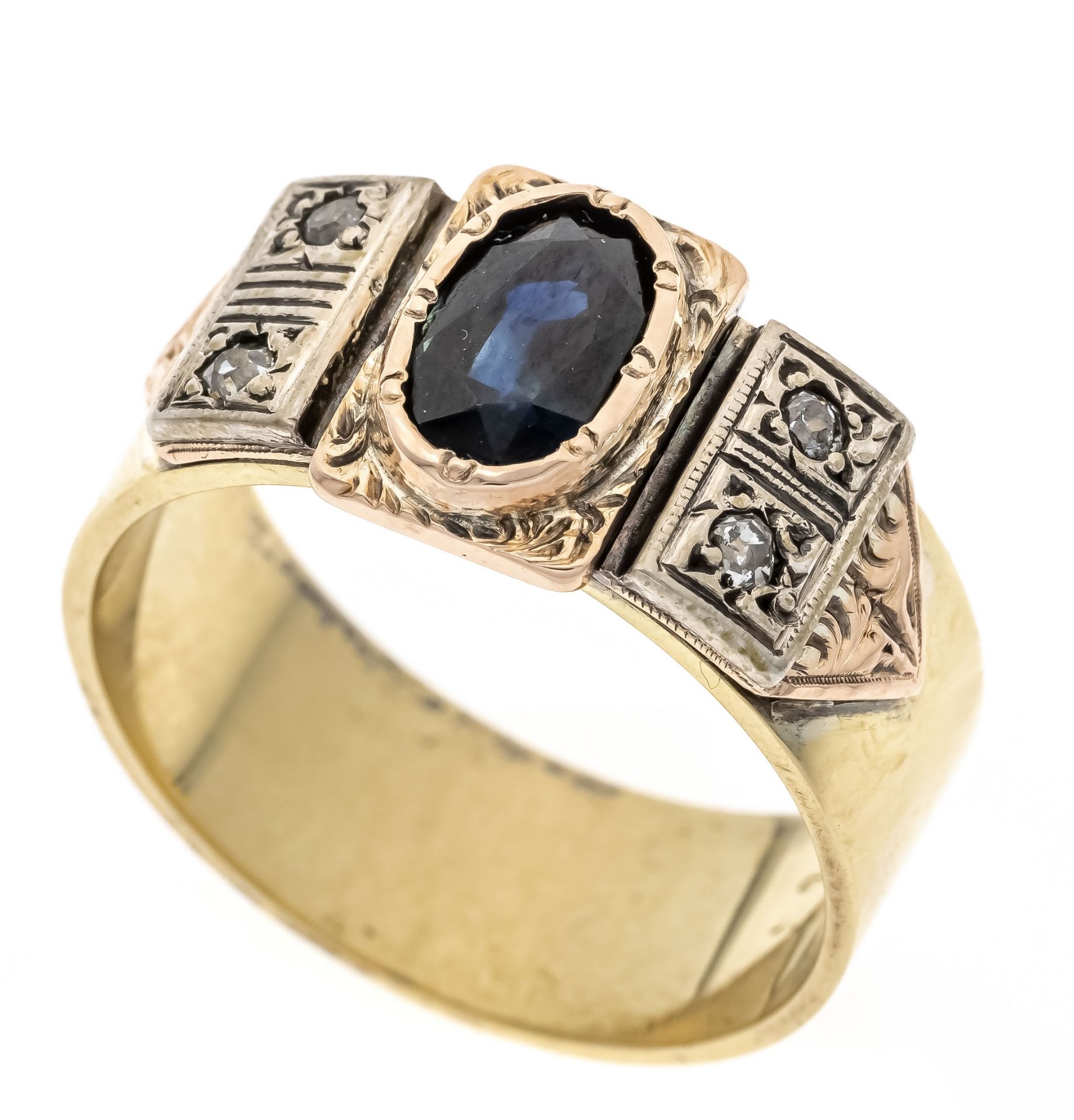 Saphir-Diamant-Ring GG/WG 585/