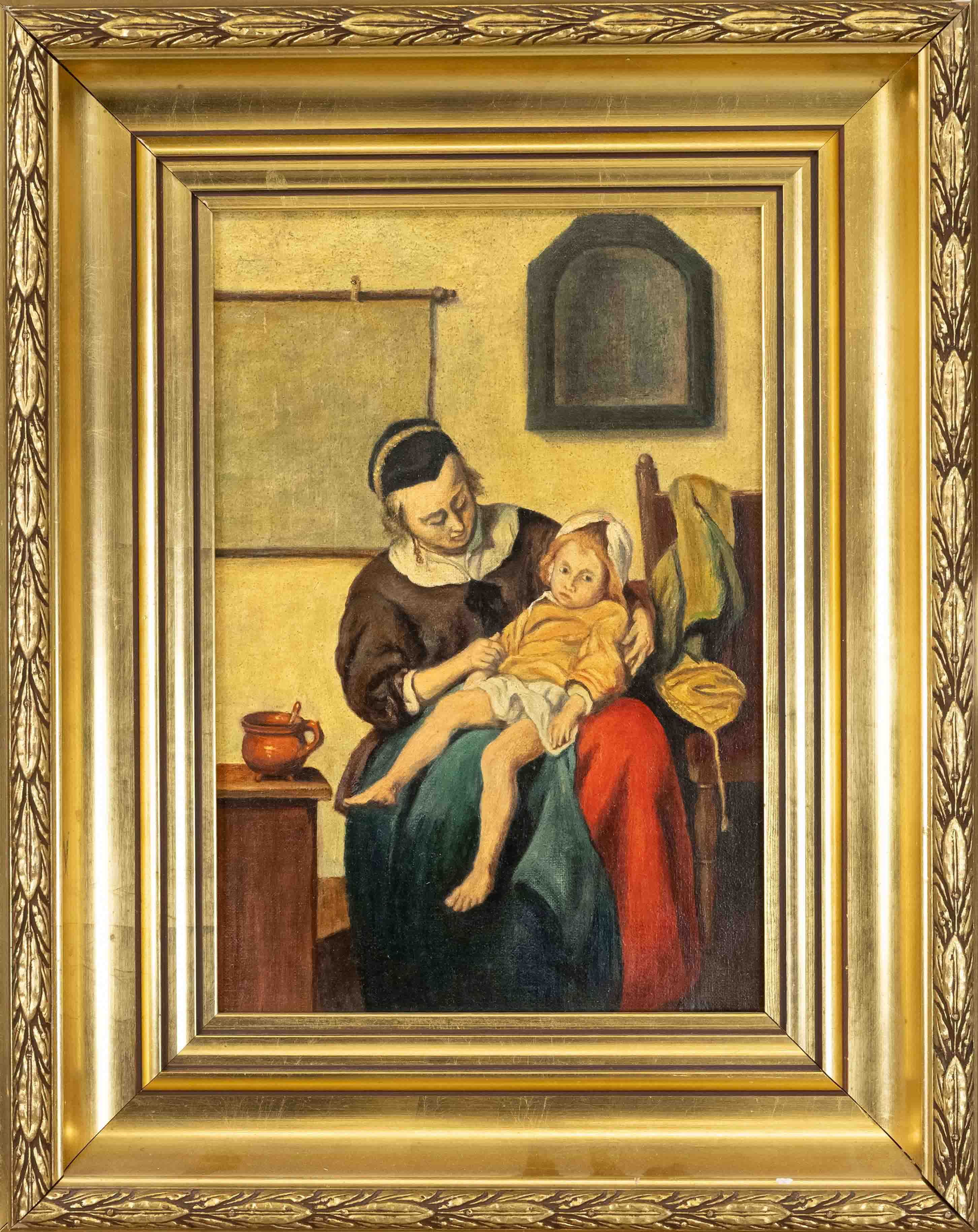 Anonymous copyist 1st h. 20th c., two old master copies: Mother with Child after Pieter de Hooch,