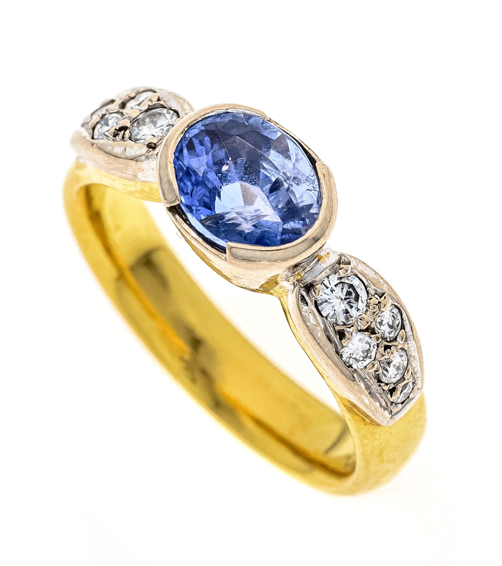 Saphir-Brillant-Ring GG/WG 900