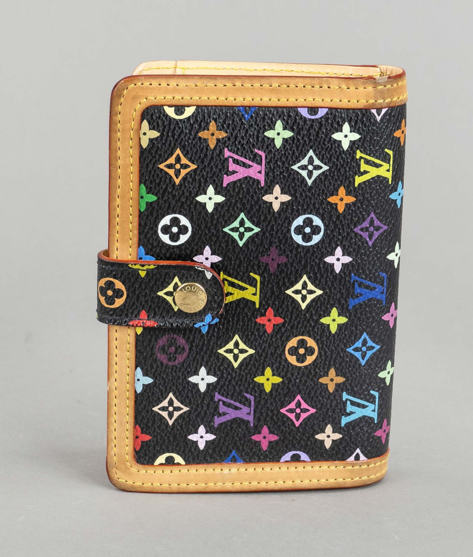 Louis Vuitton, Monogram Canvas Multicolor Noir wallet, rubberized cotton canvas in classic logo