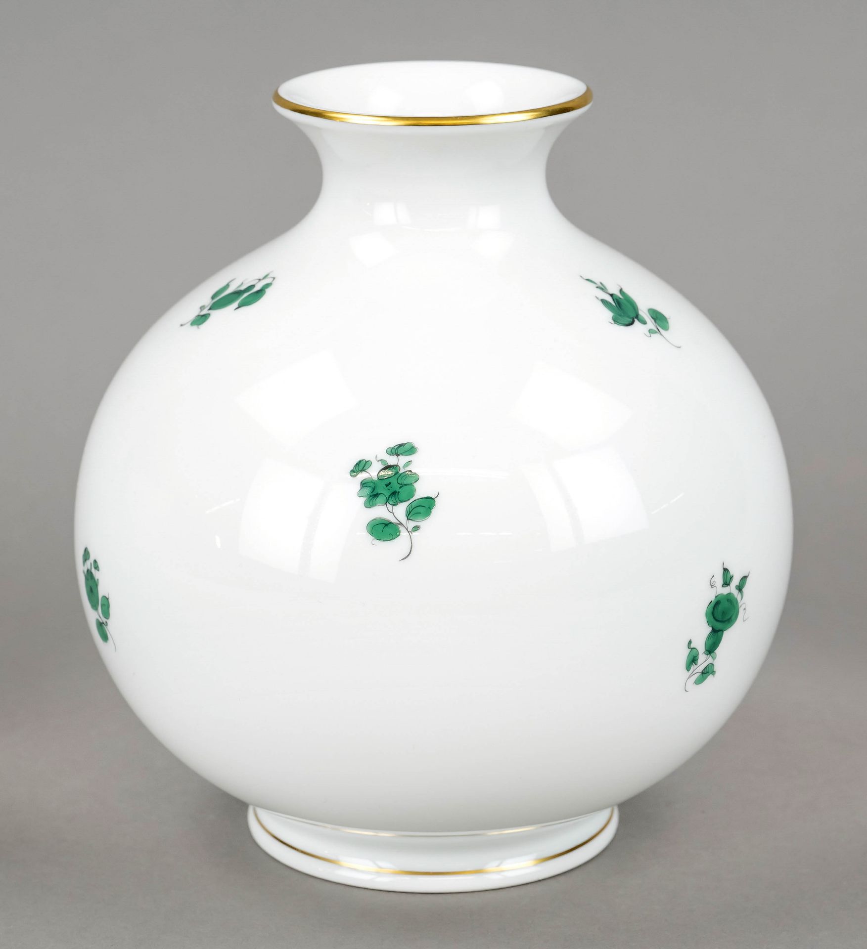 Vase, Augarten, Vienna, late 20th century, spherical shape, model no. 511, decor no. 5098, Maria - Image 2 of 2