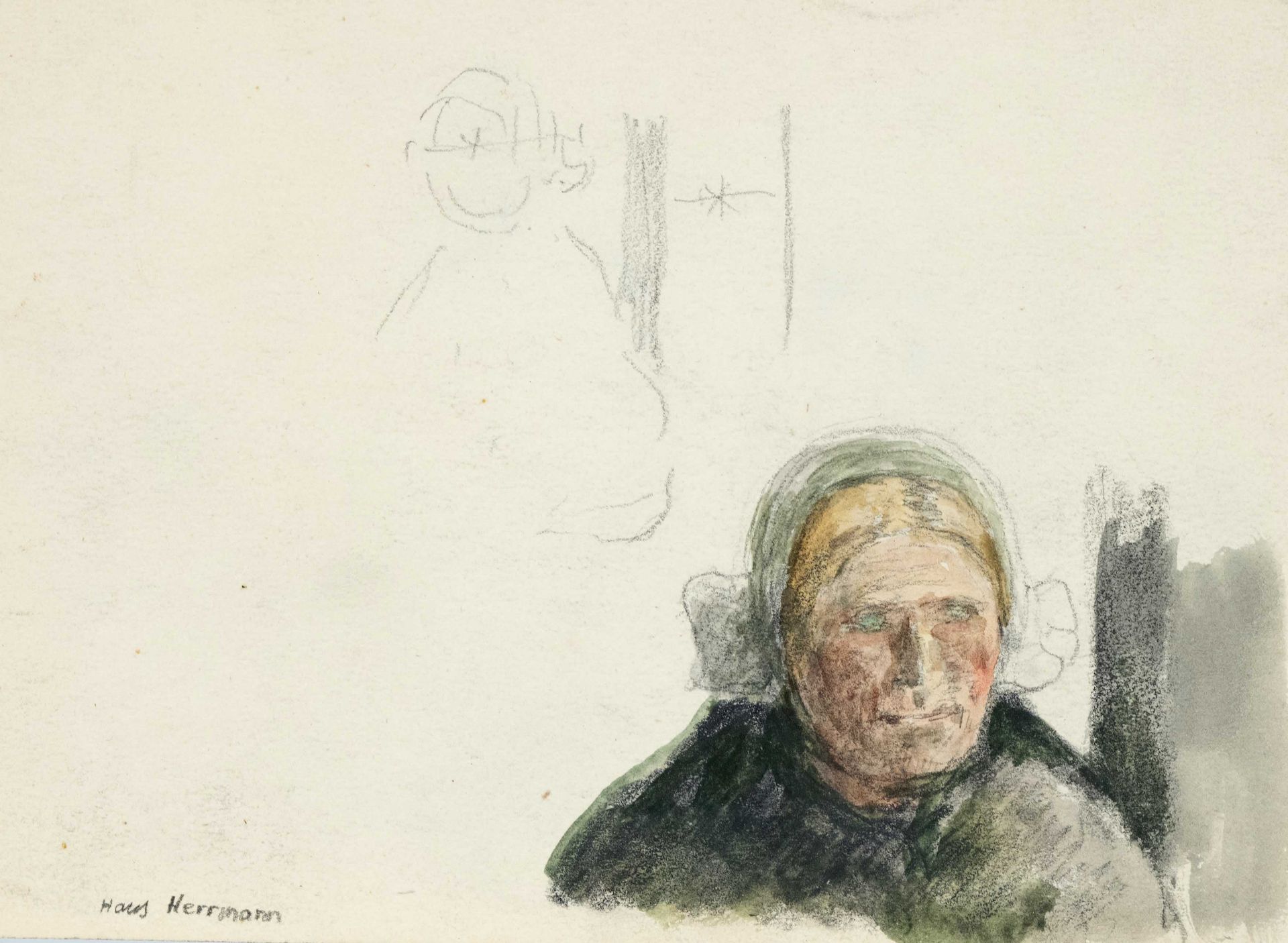 Hans Herrmann (1858-1942), group of 13 drawings and sketches by the German Impressionist. Mostly - Image 4 of 4