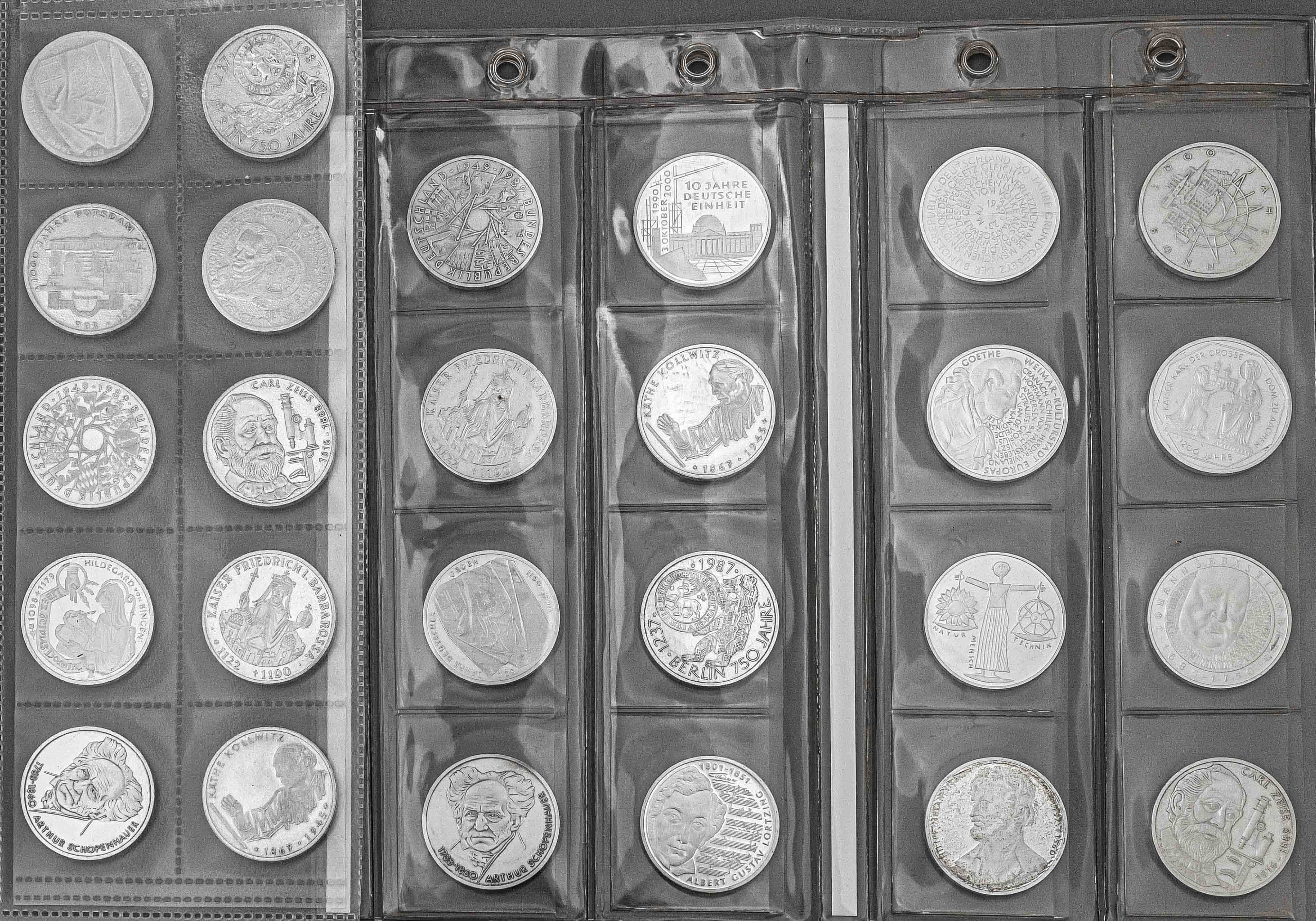 26 commemorative silver coins, each 10 DM Federal Republic of Germany, different mintages of the