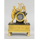 mini Empire Pendule, 18th century, fire gilded bronze and partly bronzed, in the base various