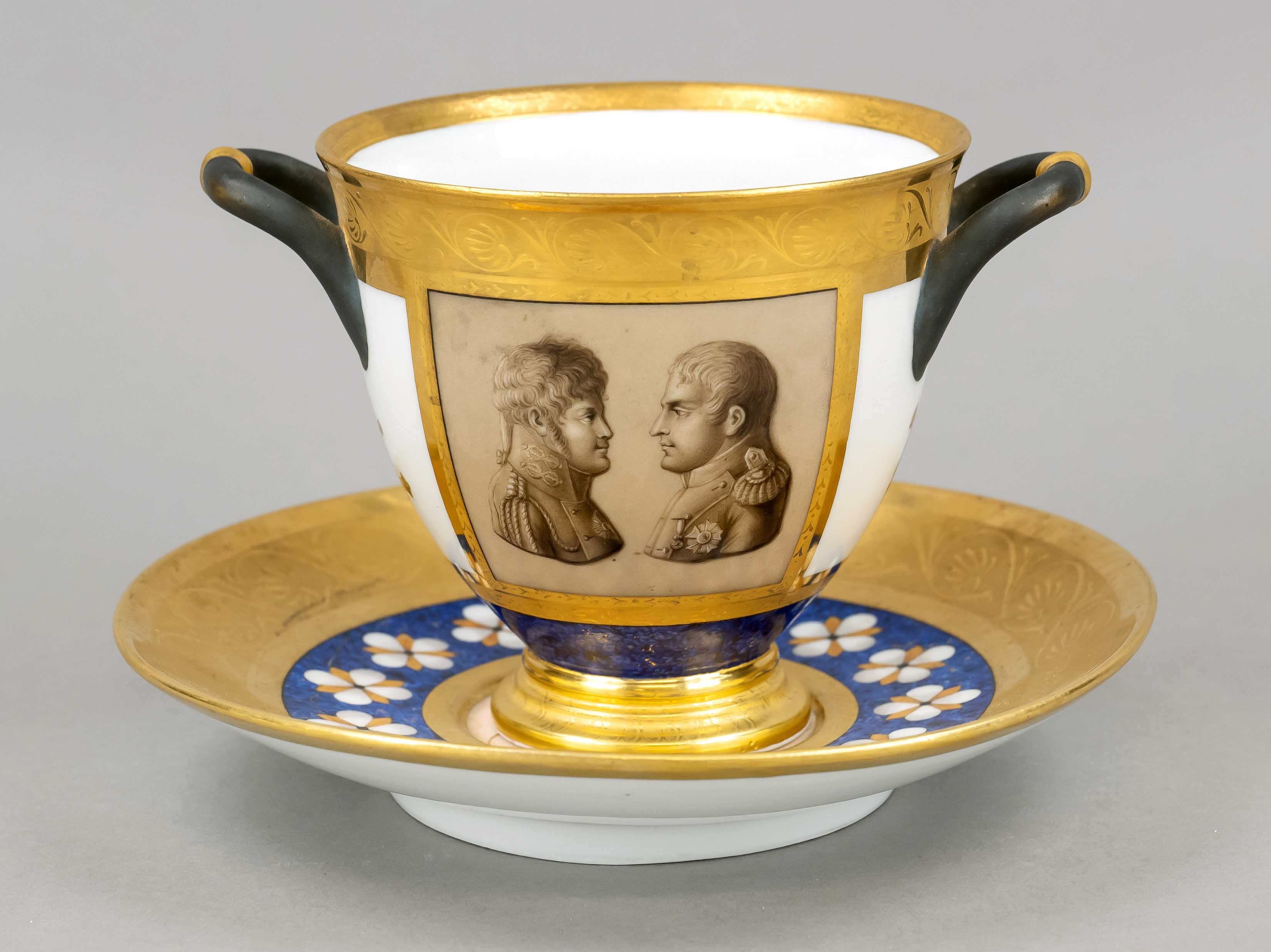 Large ruler's cup, KPM Berlin, around 1800, 1, W., Painter's mark from 1803, large cup with side