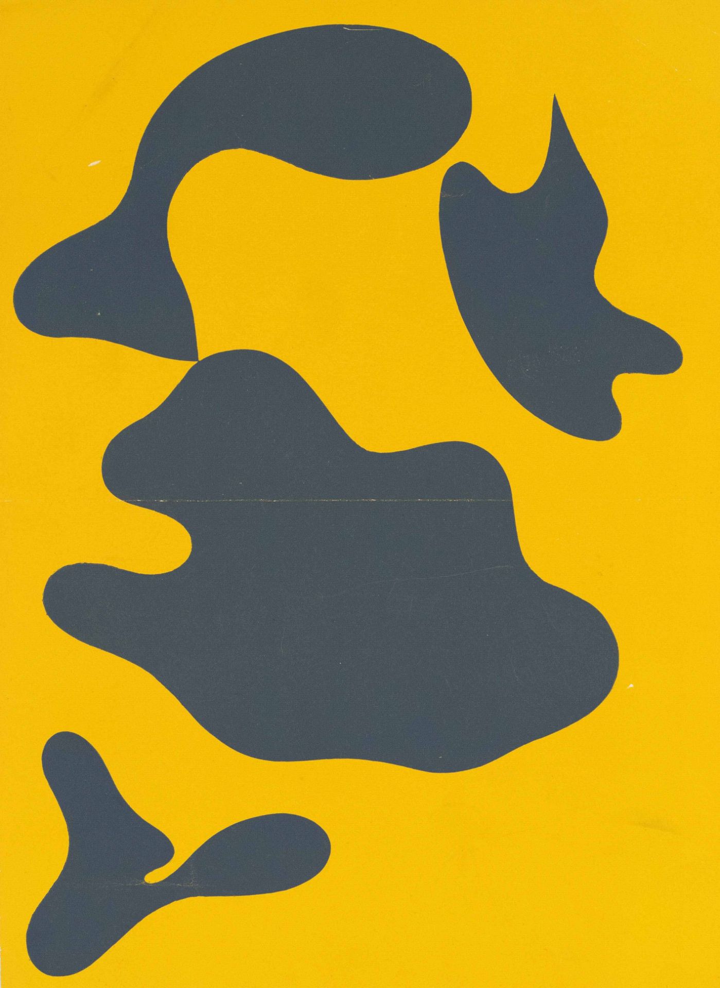 Hans Arp (1886-1966), two prints: Woodcut in blue on very fine laid paper, as well as woodcut in