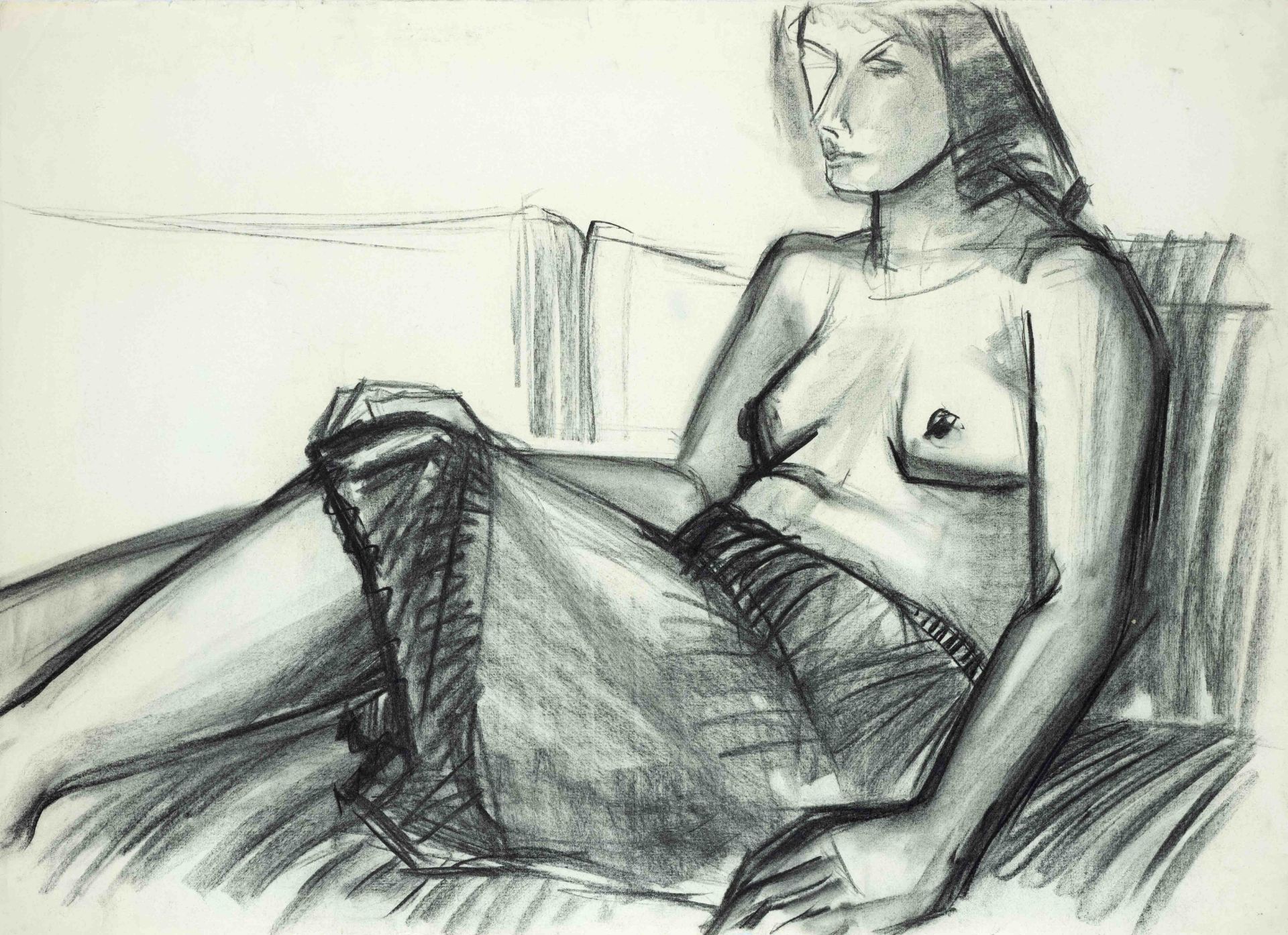 Marion Kallauka (*1949), 11 charcoal drawings by the Darmstadt-born artist, who studied in Berlin - Image 3 of 5