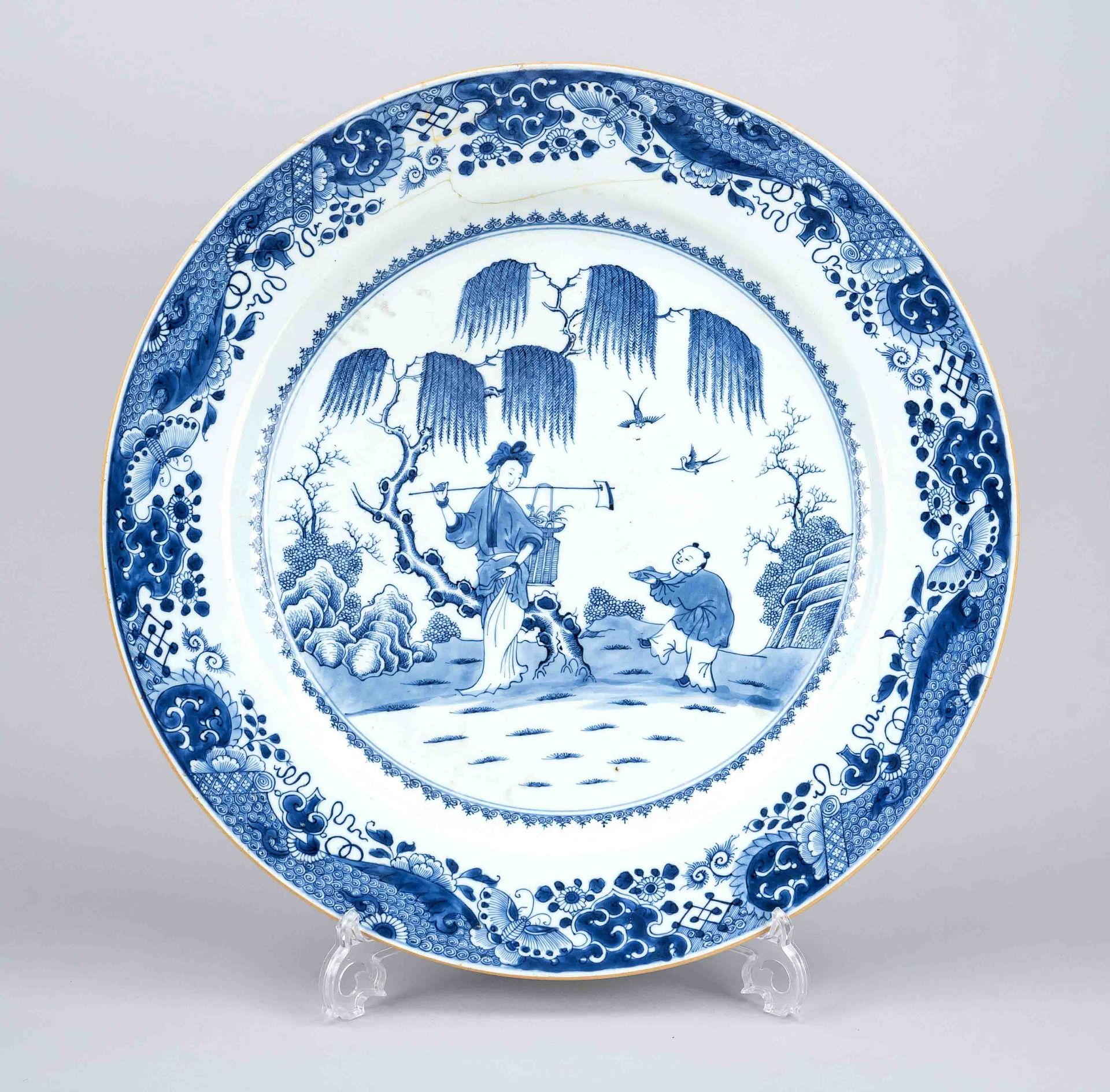 Large export plate, China, Qing dynasty(1644-1911), Qianlong period(1735--1796) 18th century,