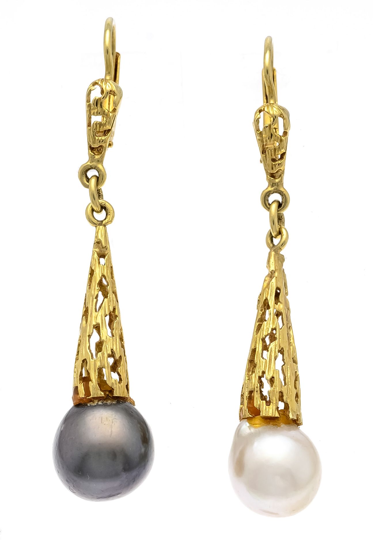 Perlen-Ohrringe GG 585/000 mit