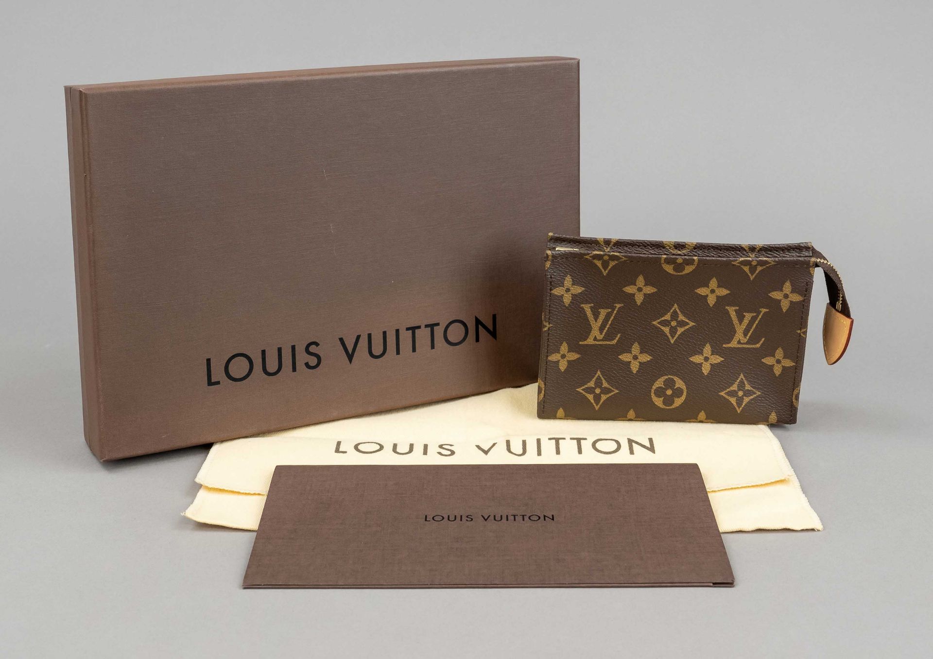 Louis Vuitton, Monogram Canvas Pochette Toilette 15, rubberized cotton canvas in classic logo