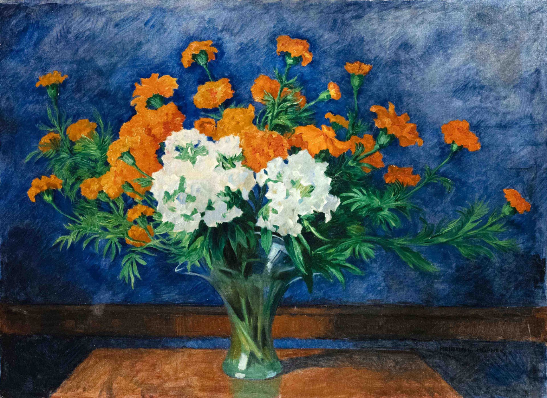 Heinrich Hübner (1869-1945), German painter of the Düsseldorf School and Berlin Secession. Bouquet