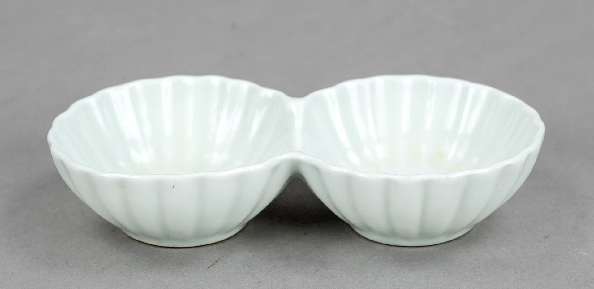 Seladon double bowl, China, probably Song dynasty(960-1279), porcelain with celadon glaze, modeled