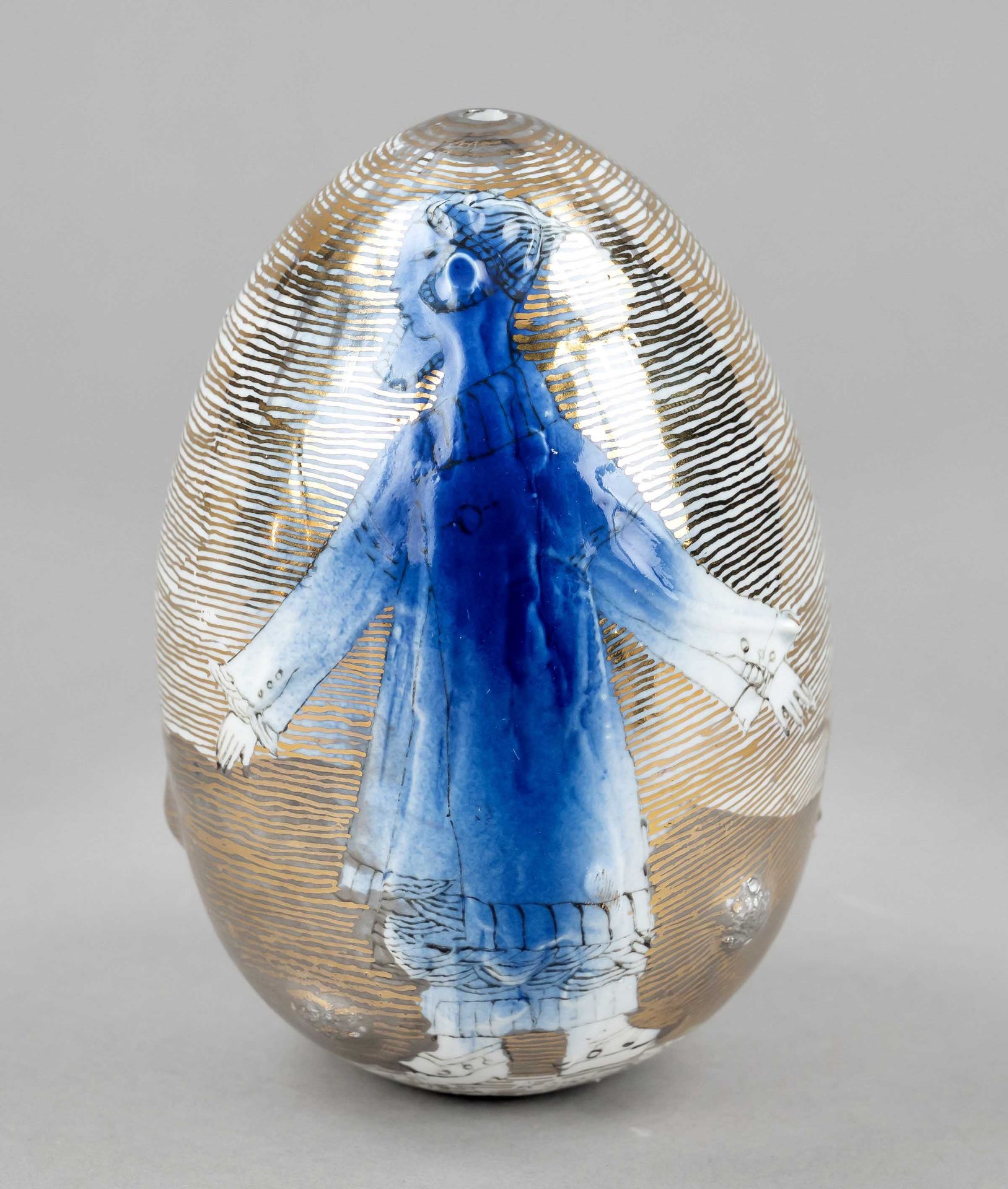 Pair of ornamental eggs, unique, design Tatiana Charpurgina, signed and dated 2010, painted with - Image 2 of 2