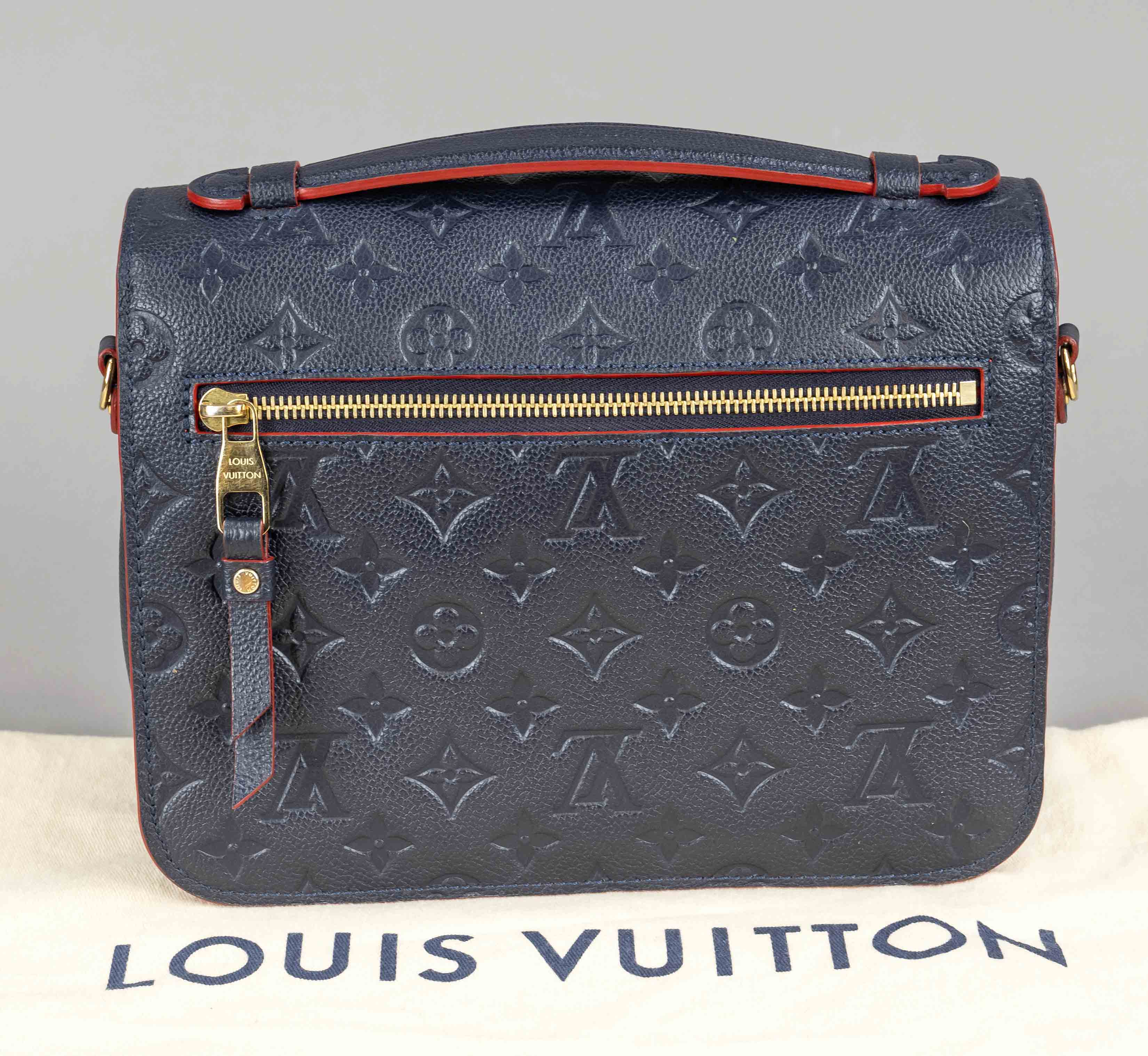 Louis Vuitton, Marine Rouge Pochette Metis Monogram Empreinte Bag, navy grained leather with - Image 2 of 2