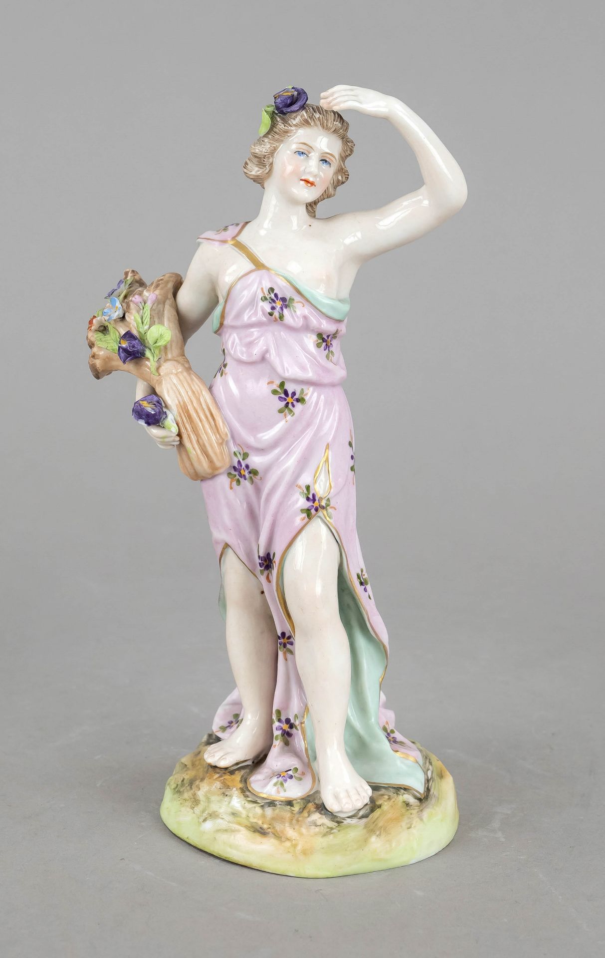 Allegory of summer, Rudolstadt, Thuringia,. 20th century, female half nude with bundle of ears