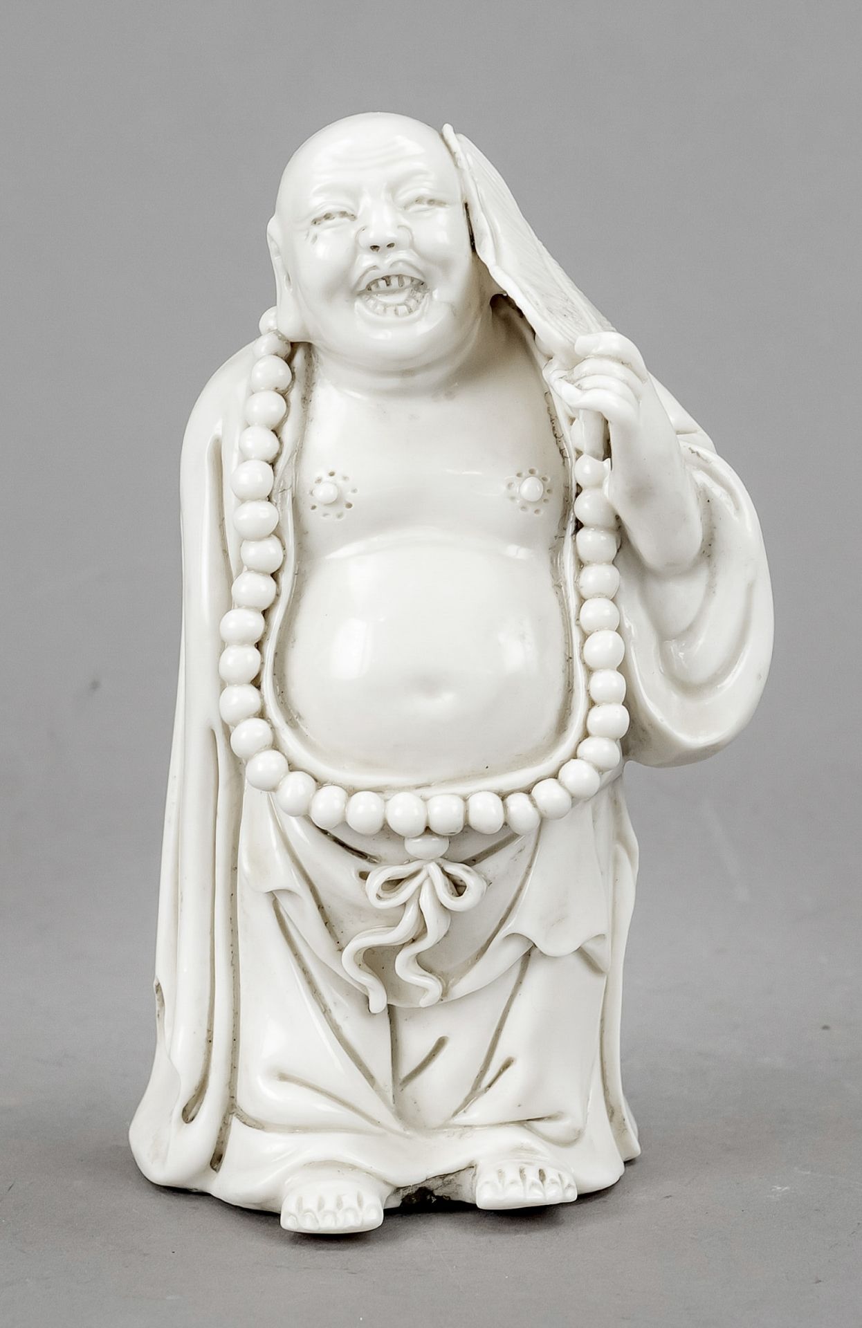 Arhat Angida Blanc de Chine, China, 19th/20th century, Dehua porcelain of the pot-bellied Luohan