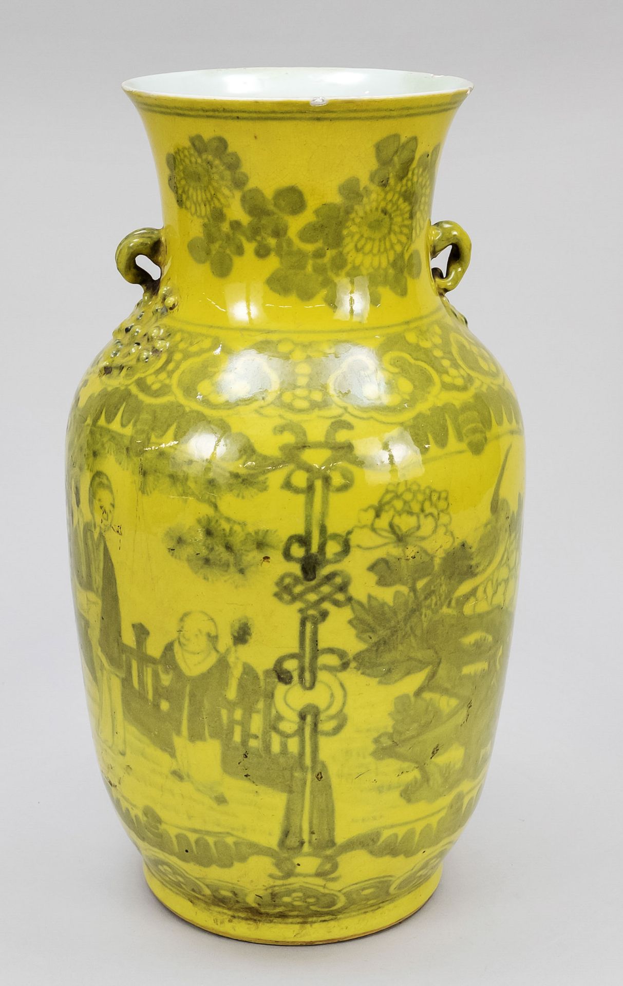 Canary bird vase, China, Qing dynasty(1644-1911), 18th/19th century, cobalt blue painted porcelain - Image 2 of 2