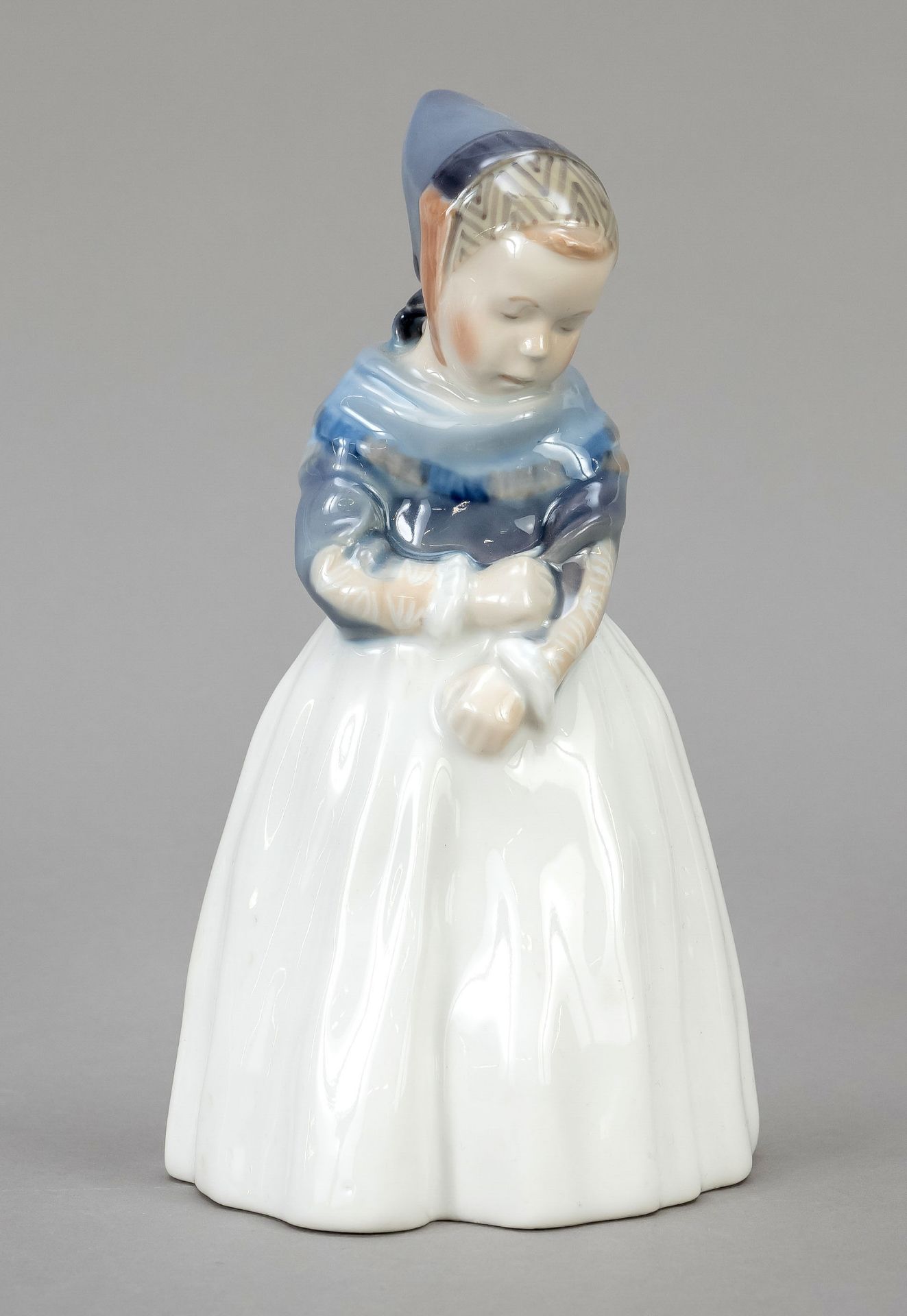 Standing Amager girl, Royal Copenhagen, Denmark, mark 1990s, 1st choice, design Lotte Benter 1911,