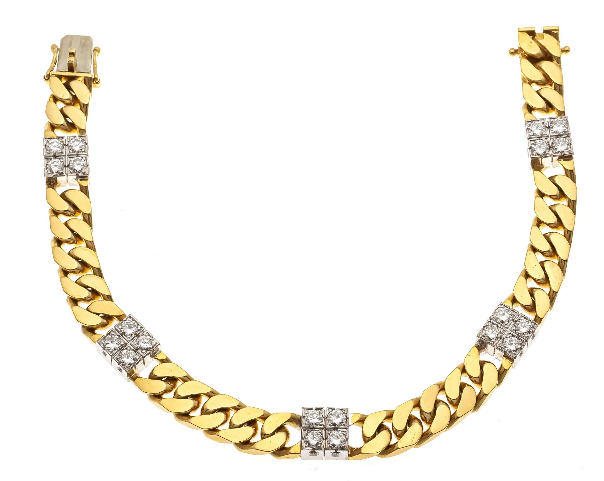 flat-cut diamond bracelet GG/WG 750/000 with 20 brilliant-cut diamonds, add. 1,60 ct fineWhite+ -