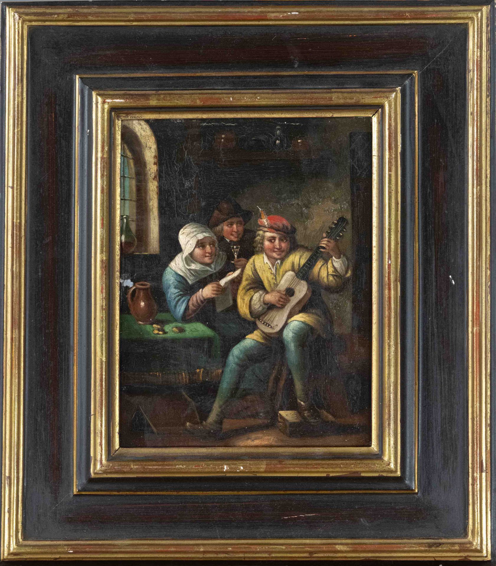 Anonymous painter 1st half 20th century, pair of genre pieces with inn scenes in the style of the