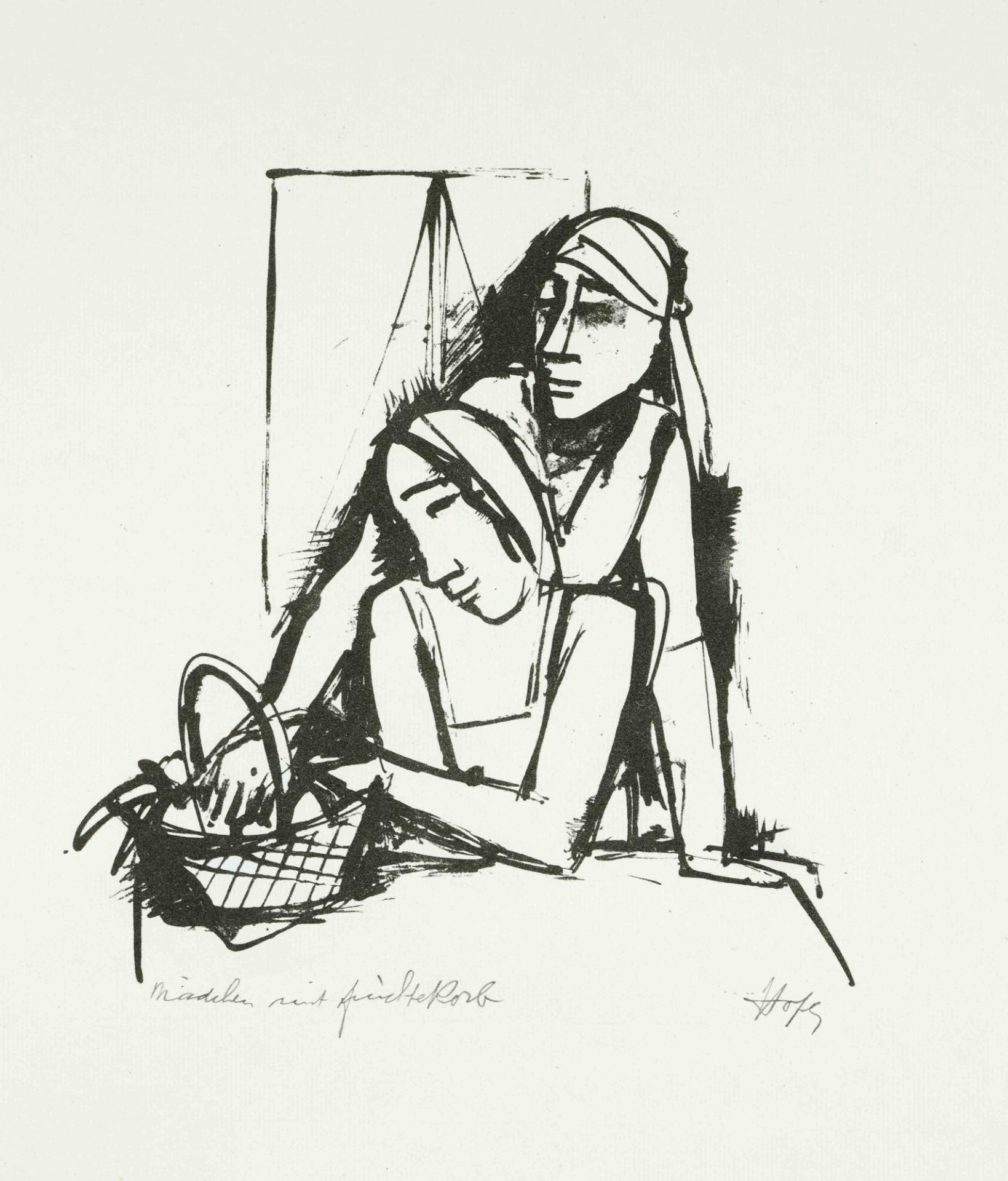 Mixed lot of 9 prints by different artists of the 20th century, Käthe Kollwitz, Mother with two - Image 3 of 6