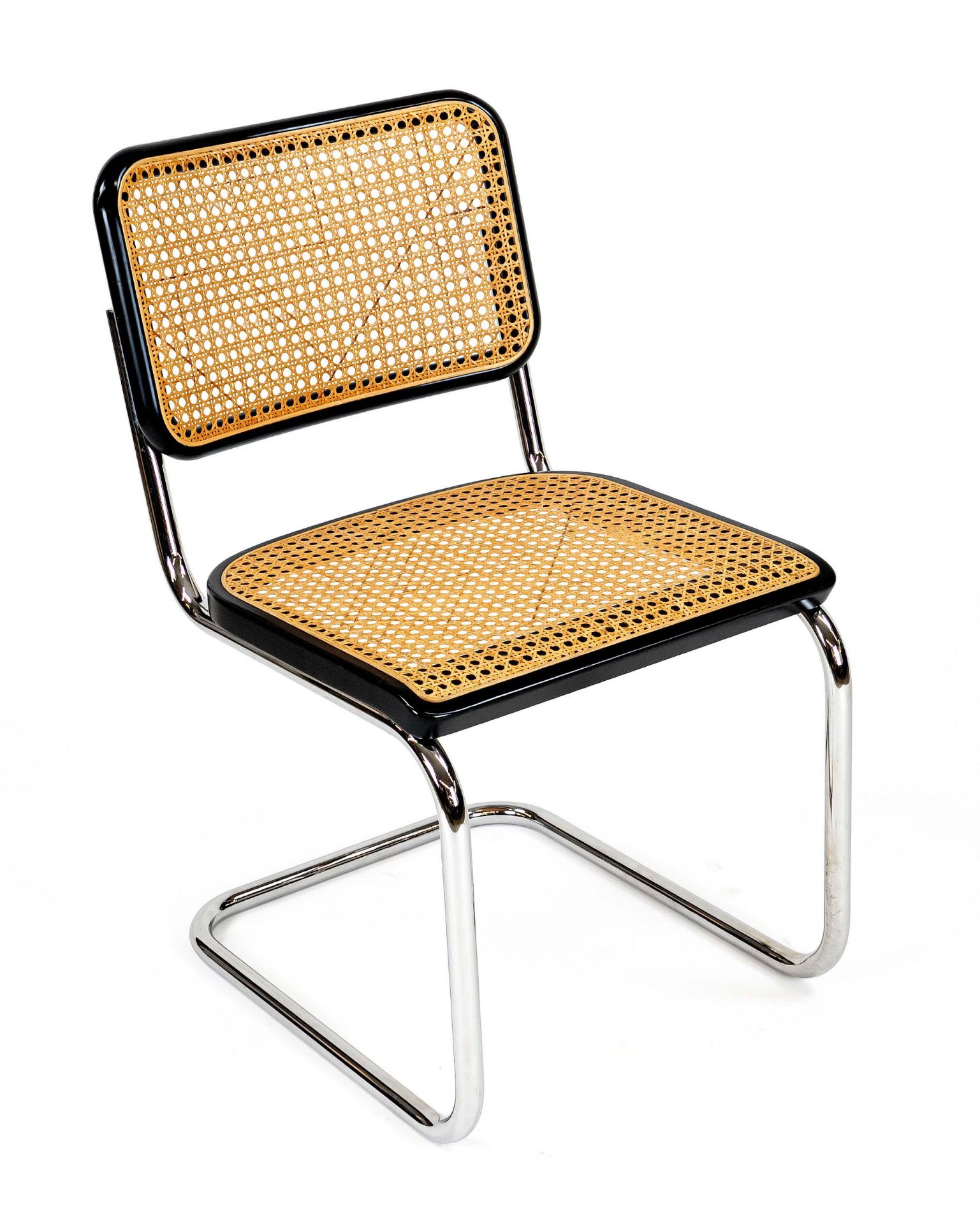 Chair, Thonet 90, 20th century, chrome frame, wickerwork, 81 x 46 x 48 cm