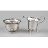 Cream and sugar bowl, England, 1927/28, maker's mark Charles Weale, Birmingham, sterling silver
