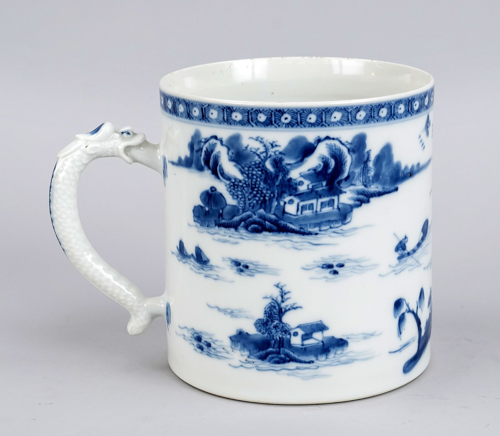 Large porcelain beer stein MUG, China, Qing dynasty(1644-1912), c. 1800, export porcelain in - Image 2 of 2